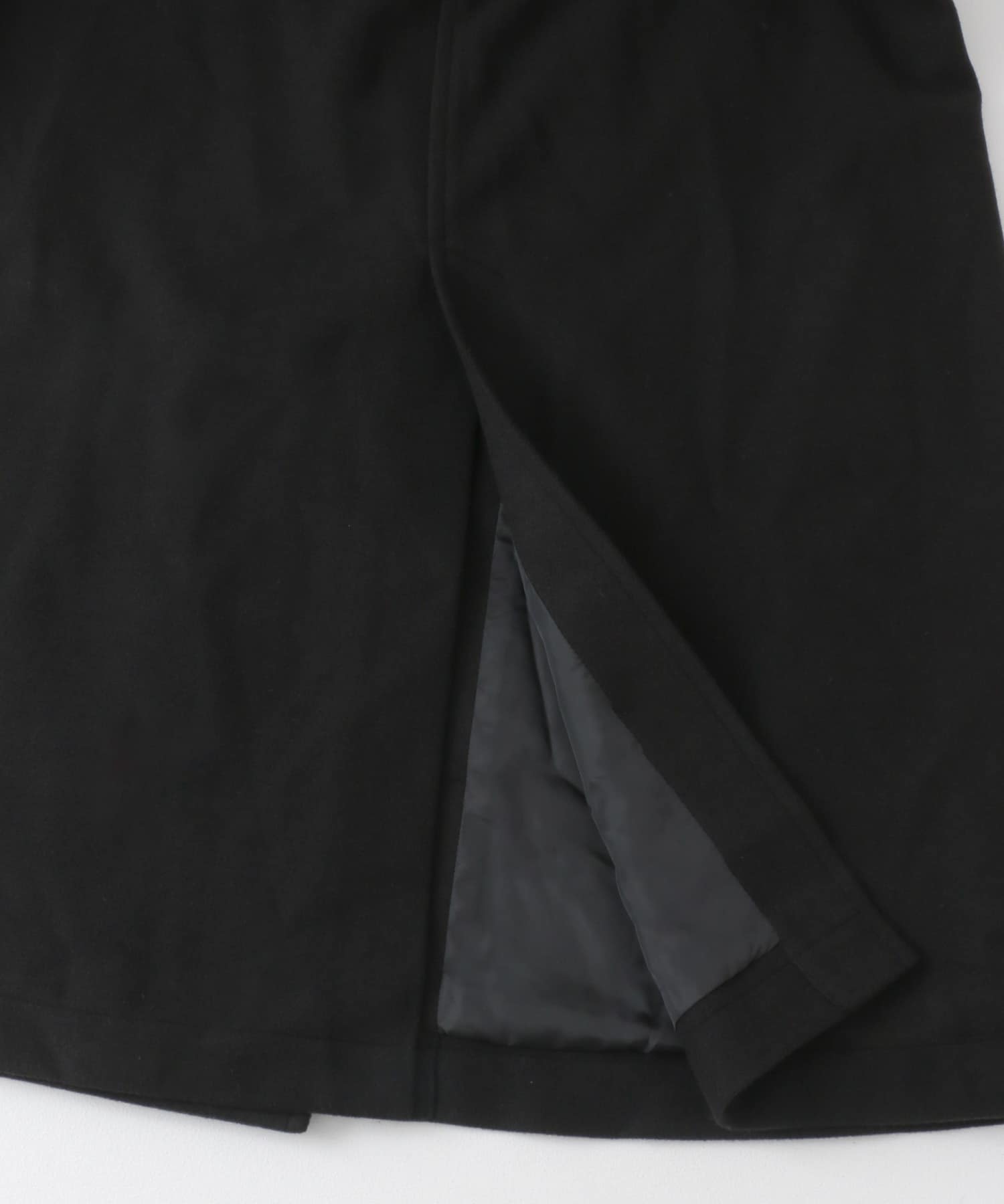 スタンドカラーロングコート BLACK S