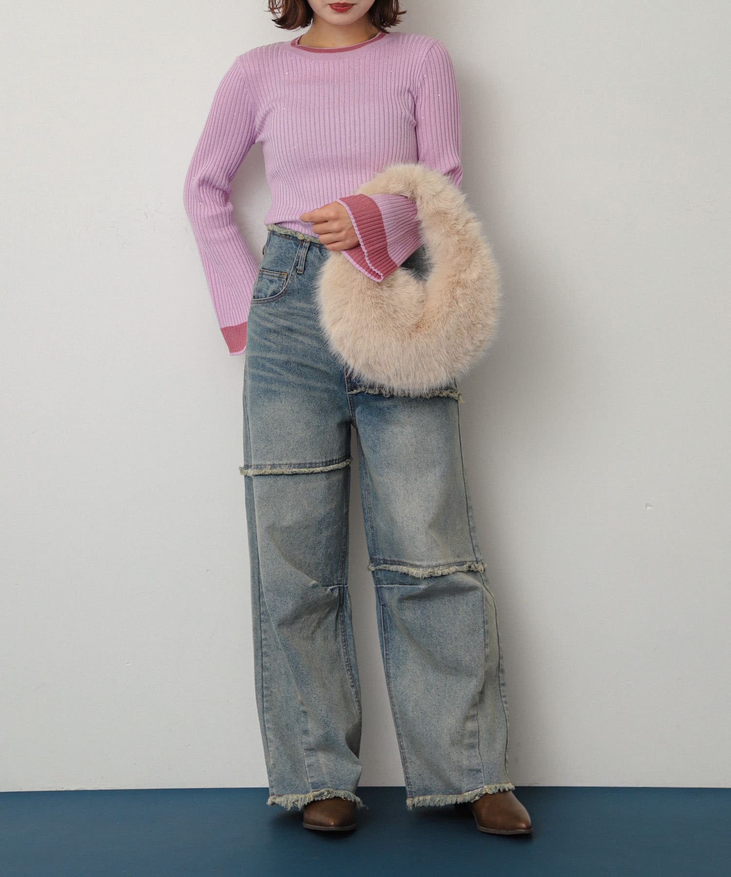 ファーラウンドバッグ BEIGE one