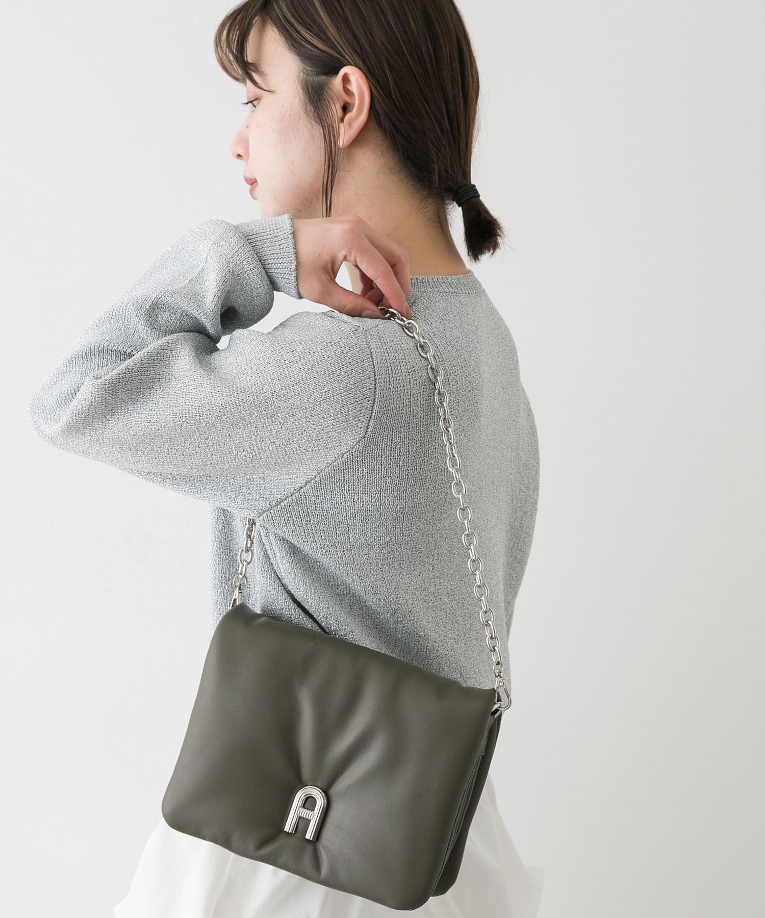 『一部WEB限定カラー』チェーンパフバッグ KHAKI one