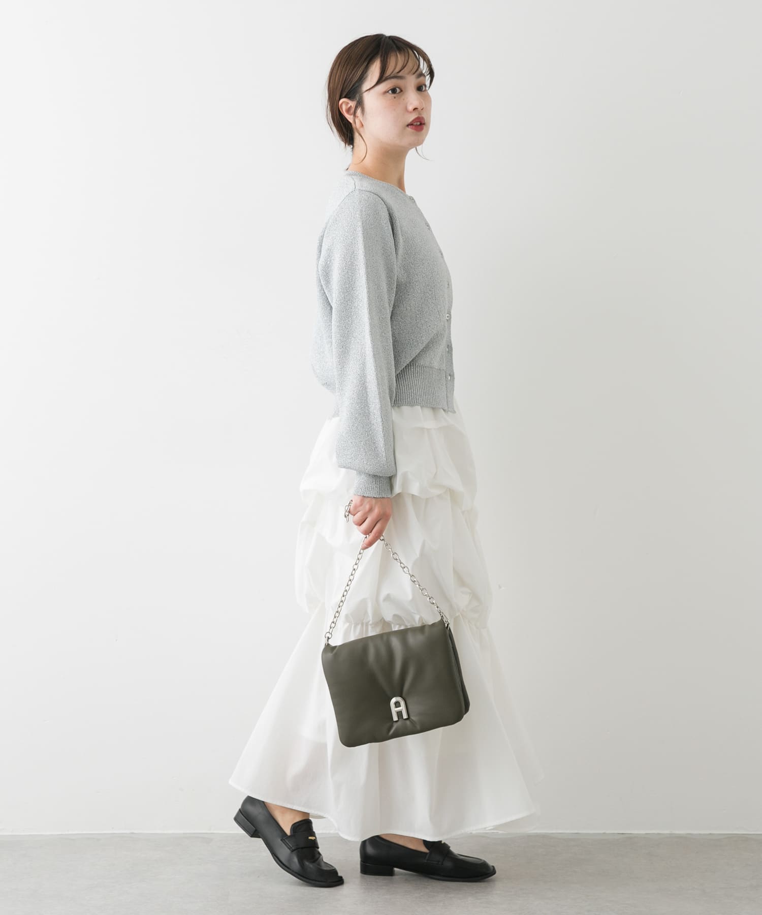 『一部WEB限定カラー』チェーンパフバッグ KHAKI one
