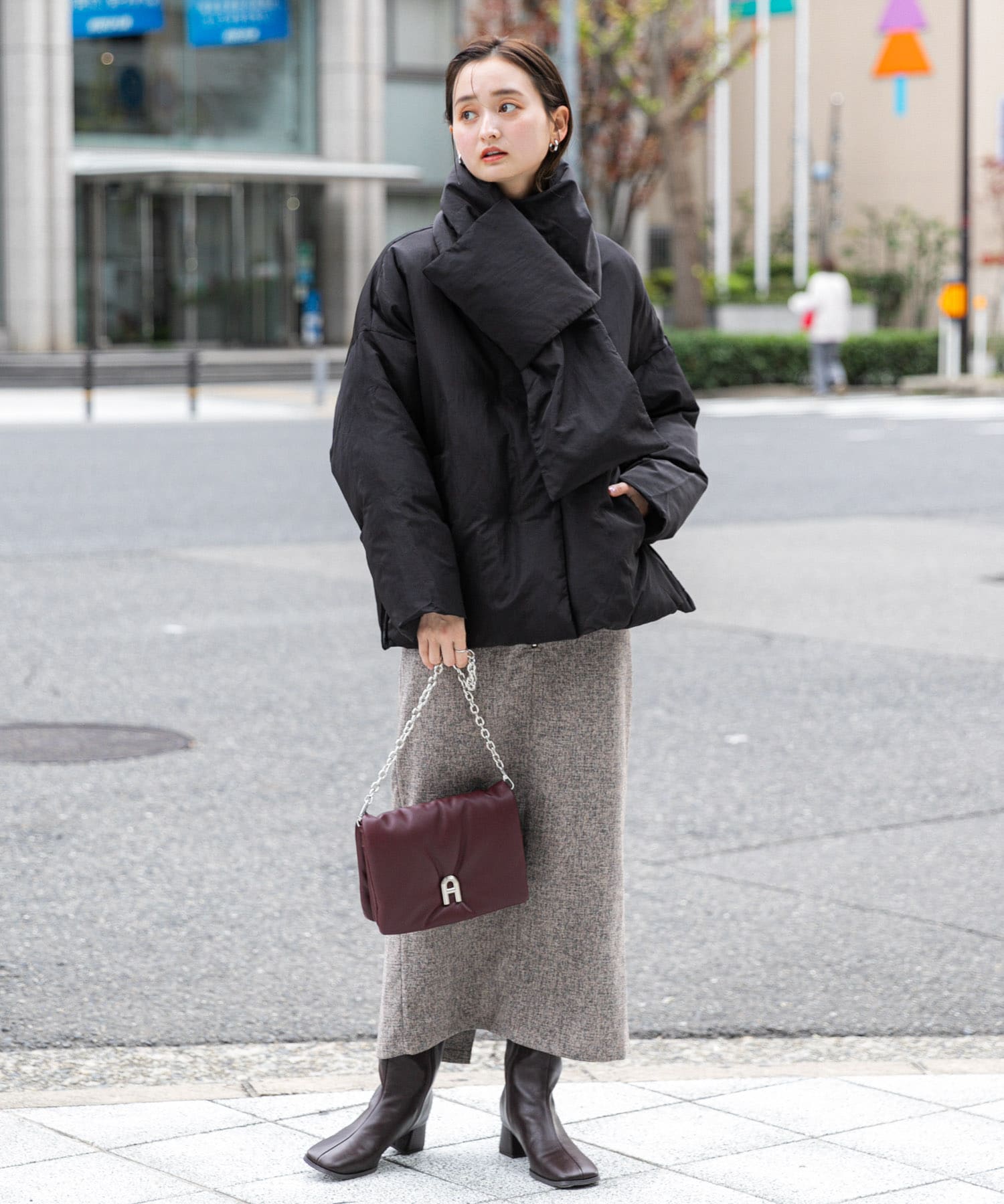 『一部WEB限定カラー』チェーンパフバッグ BURGUNDY one