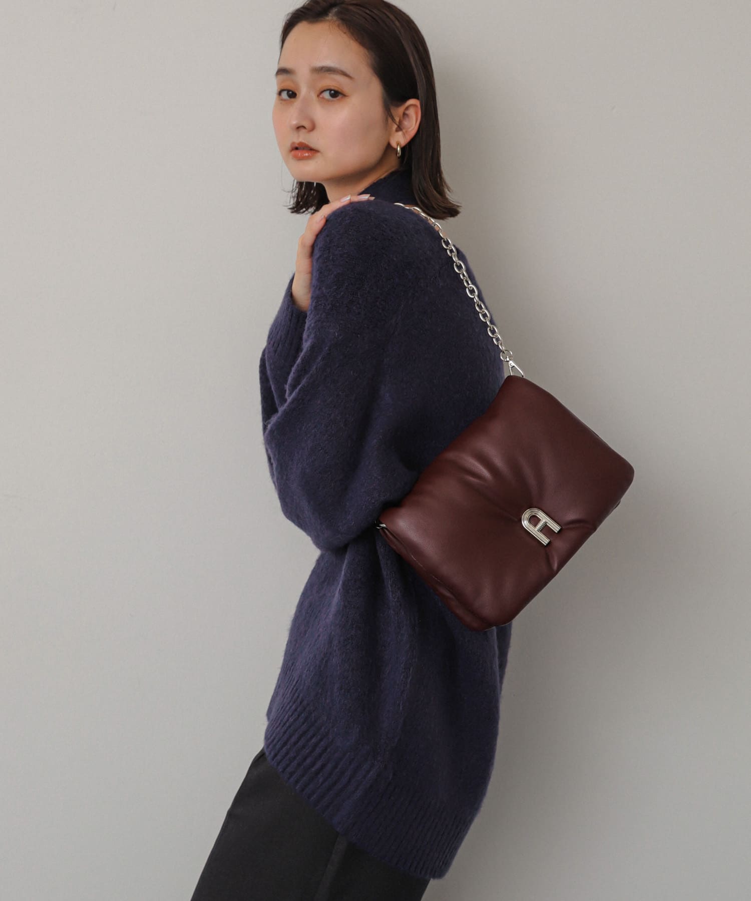 『一部WEB限定カラー』チェーンパフバッグ BURGUNDY one