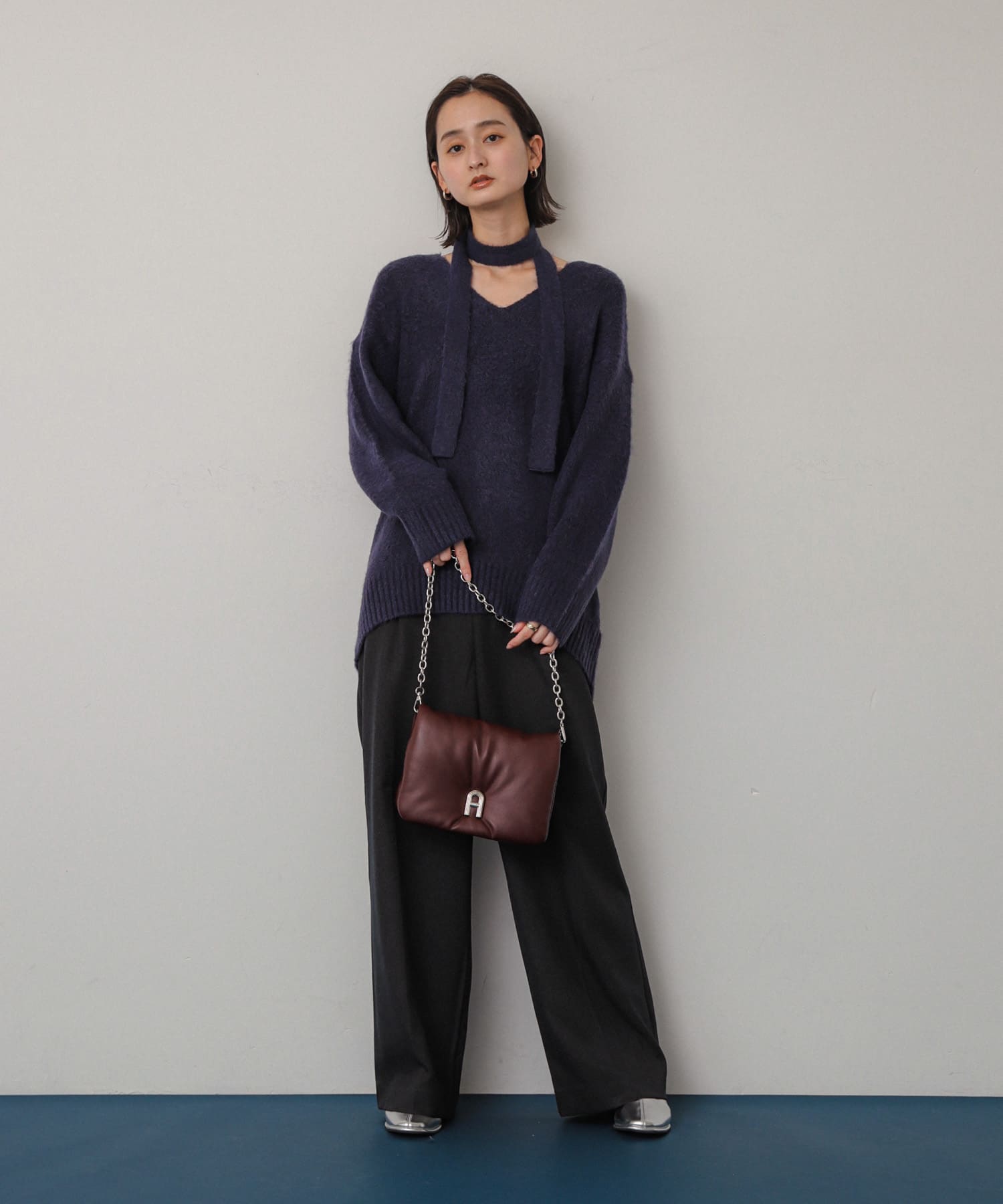 『一部WEB限定カラー』チェーンパフバッグ BURGUNDY one