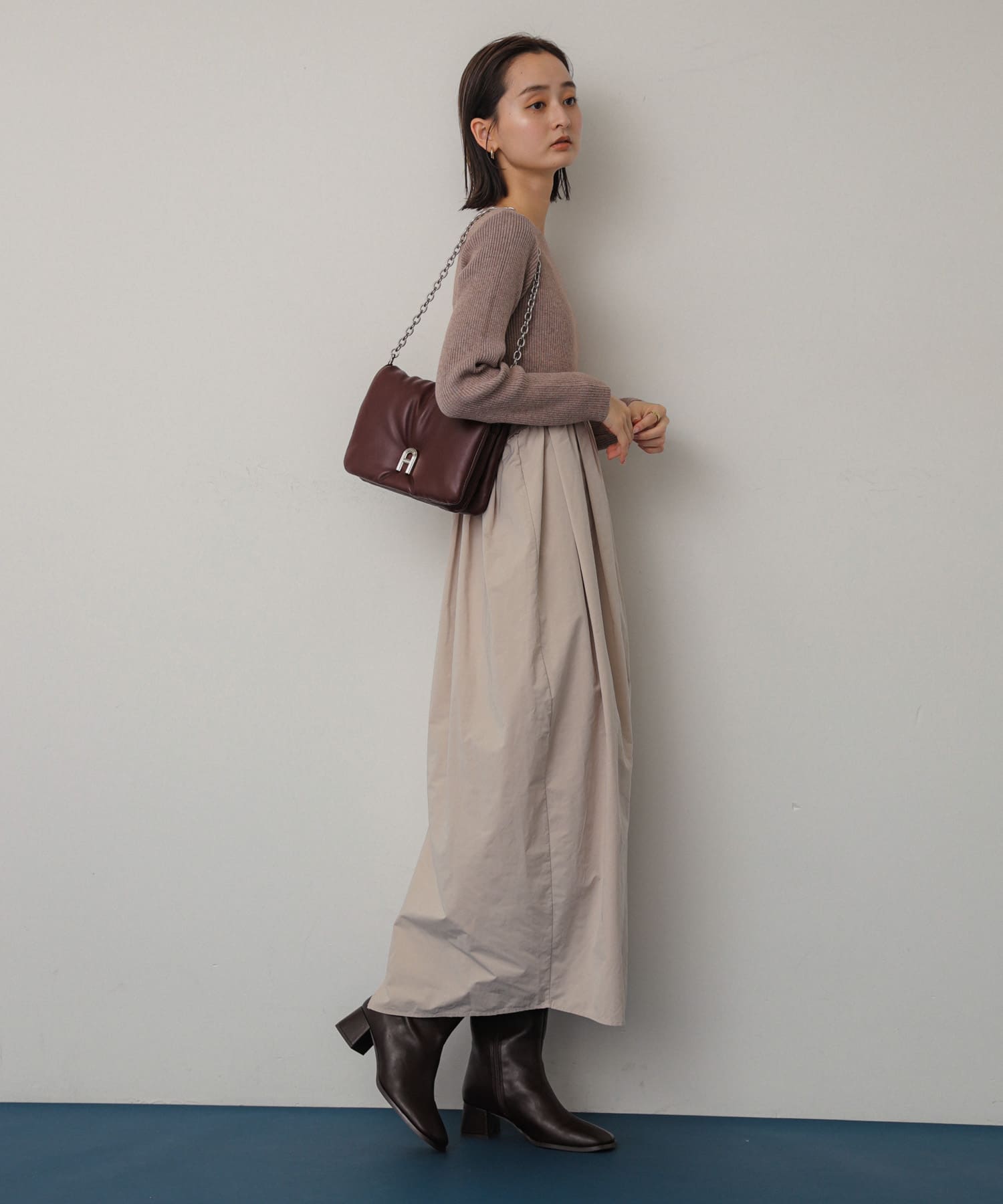 『一部WEB限定カラー』チェーンパフバッグ BURGUNDY one