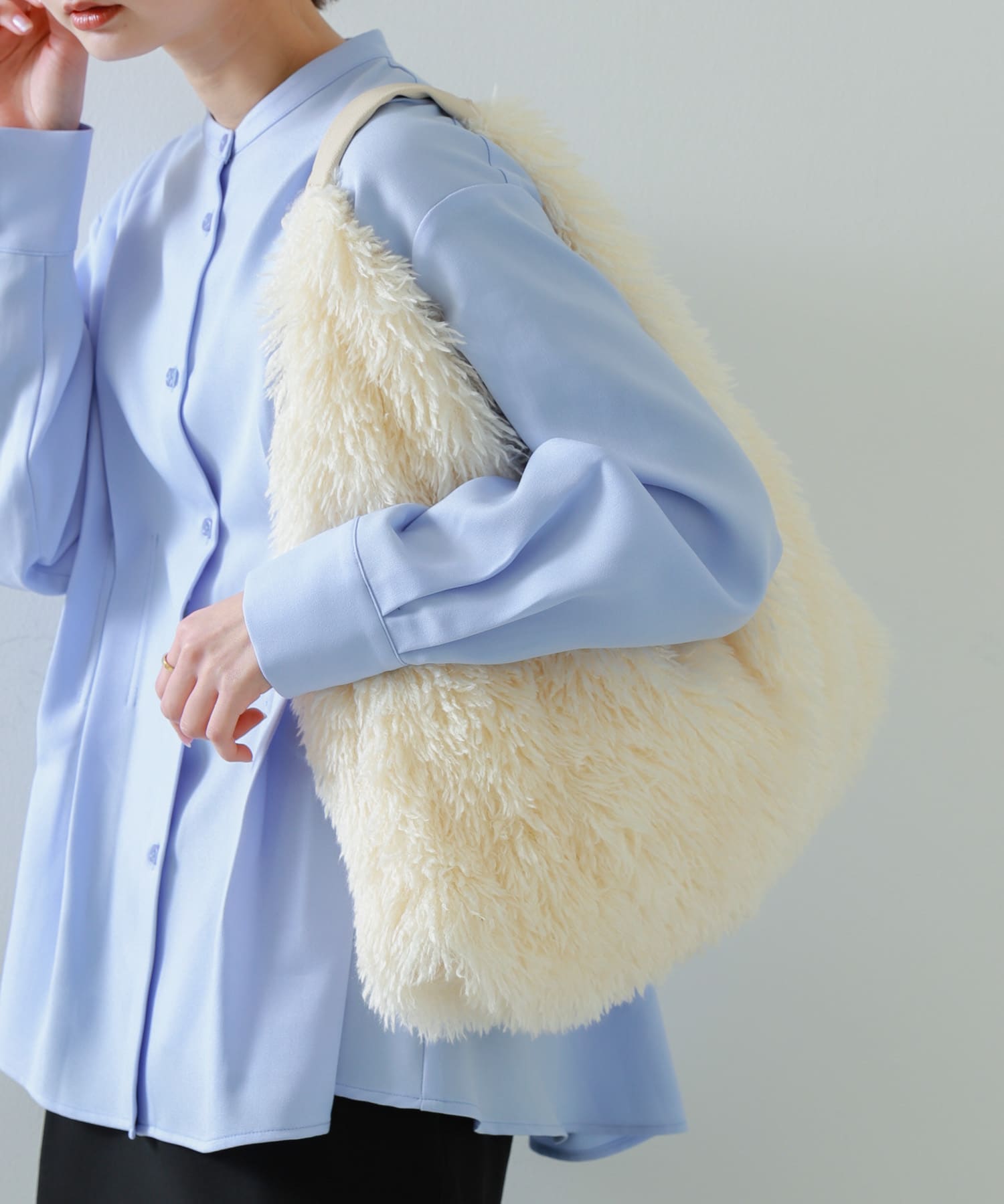 ボアトートバッグ IVORY one