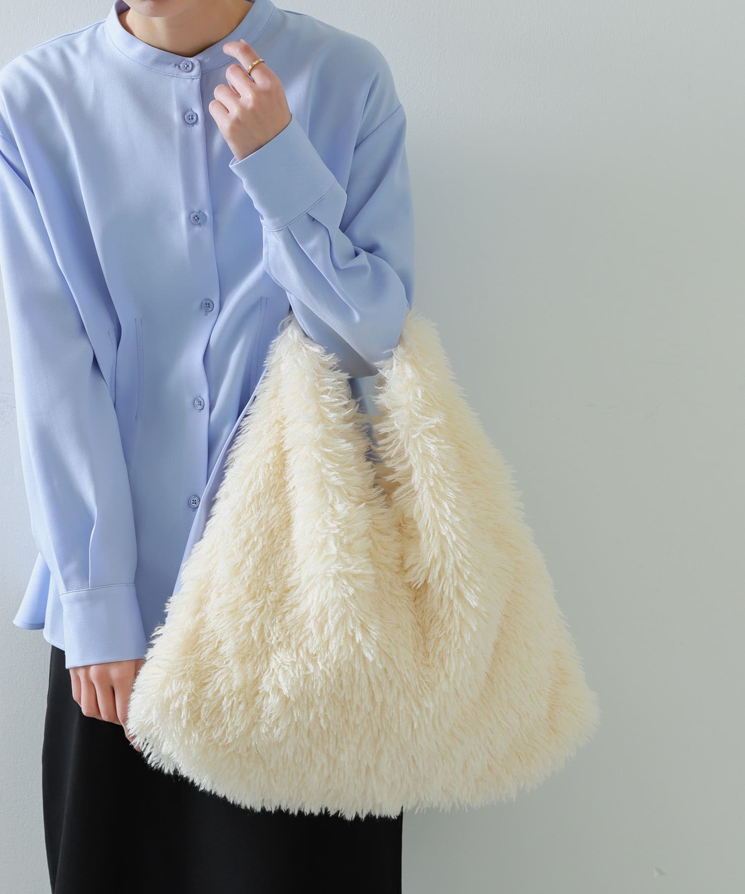 ボアトートバッグ IVORY one