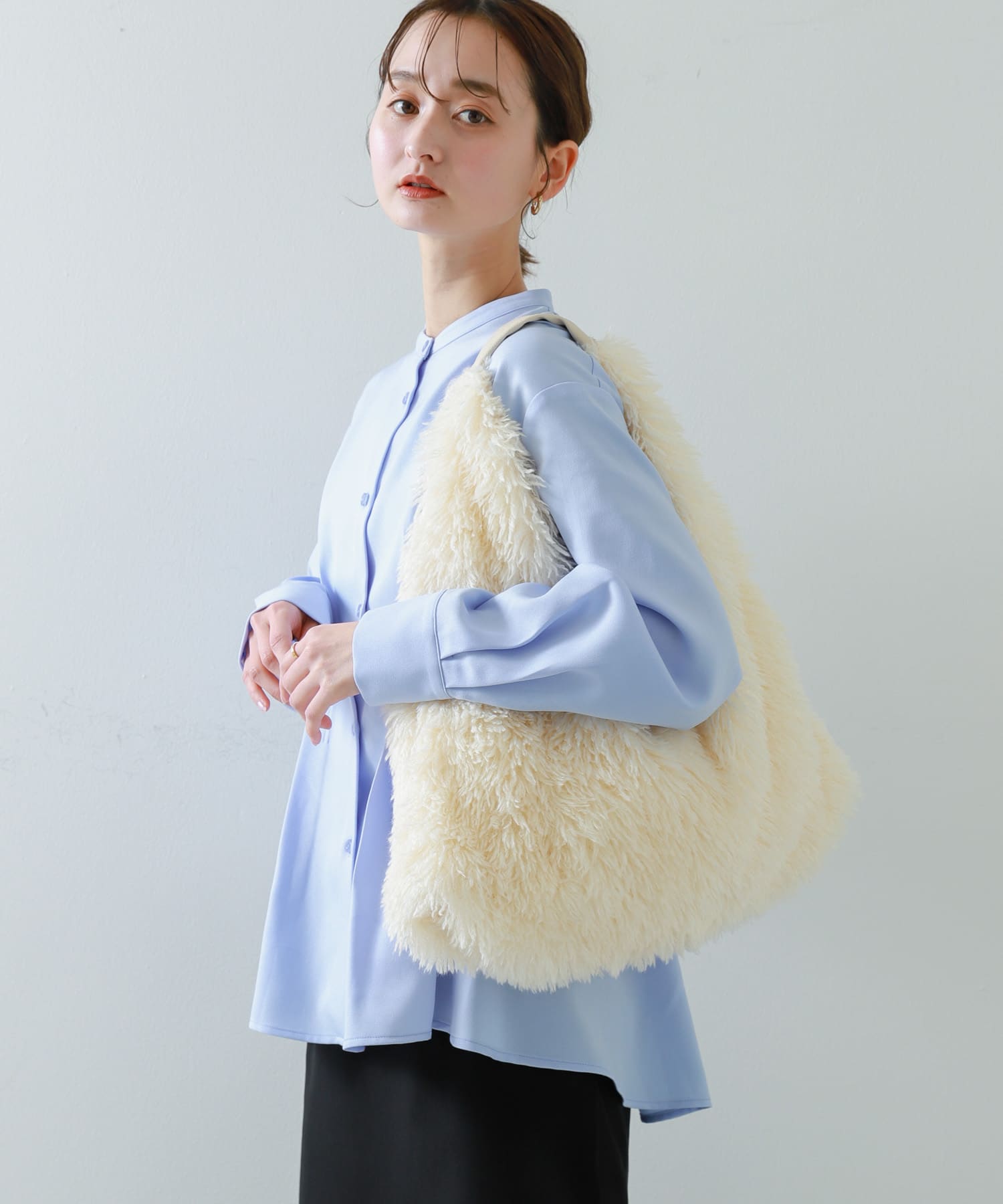 ボアトートバッグ IVORY one