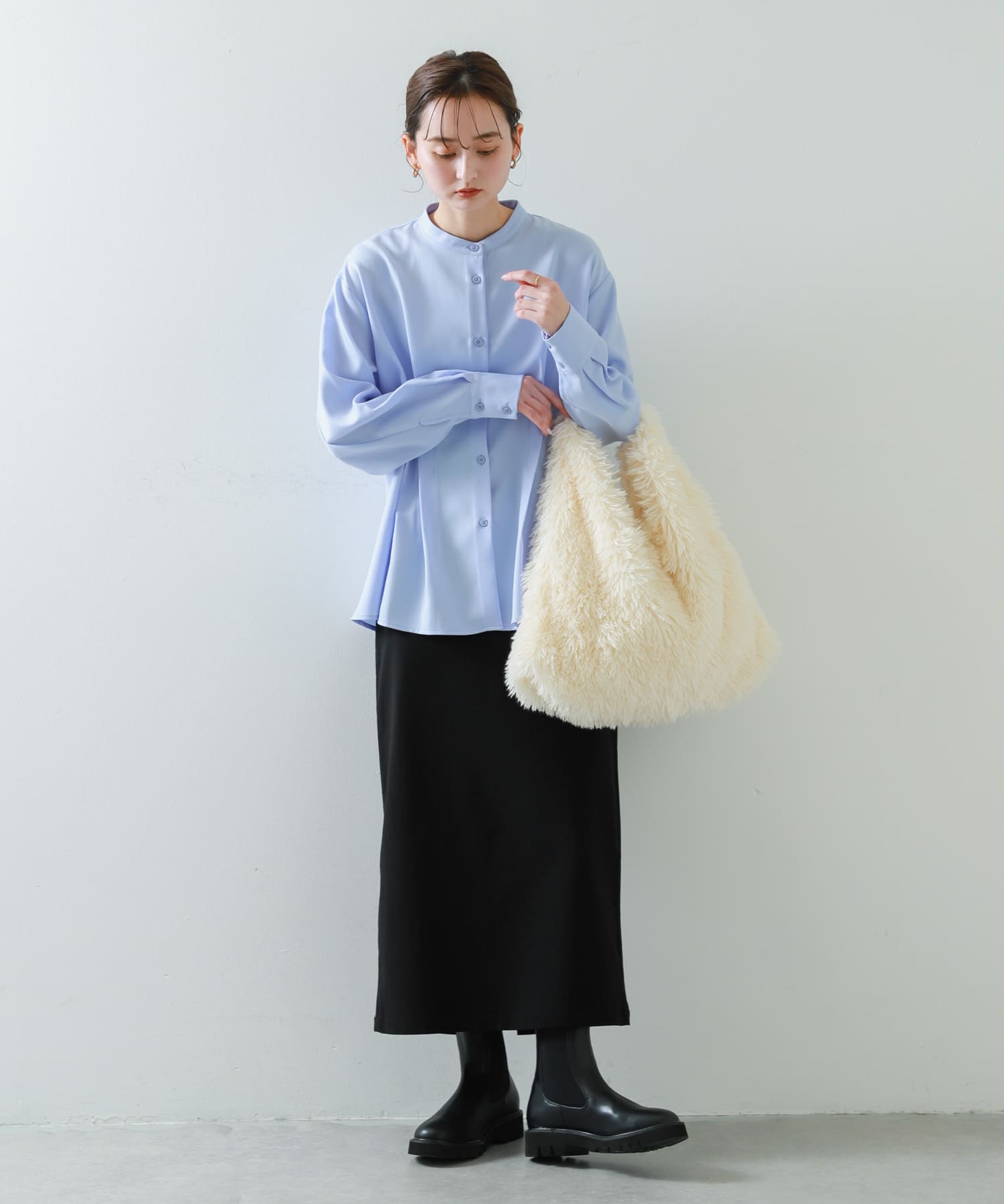 ボアトートバッグ IVORY one