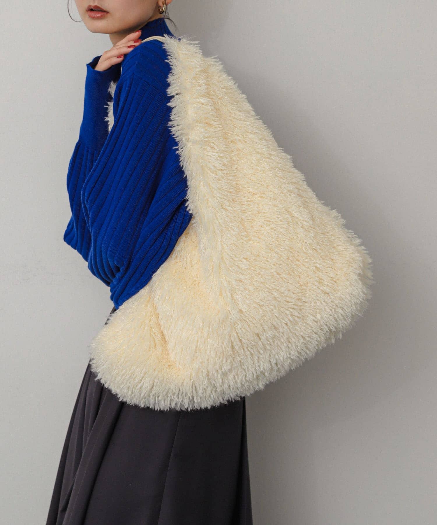 ボアトートバッグ IVORY one