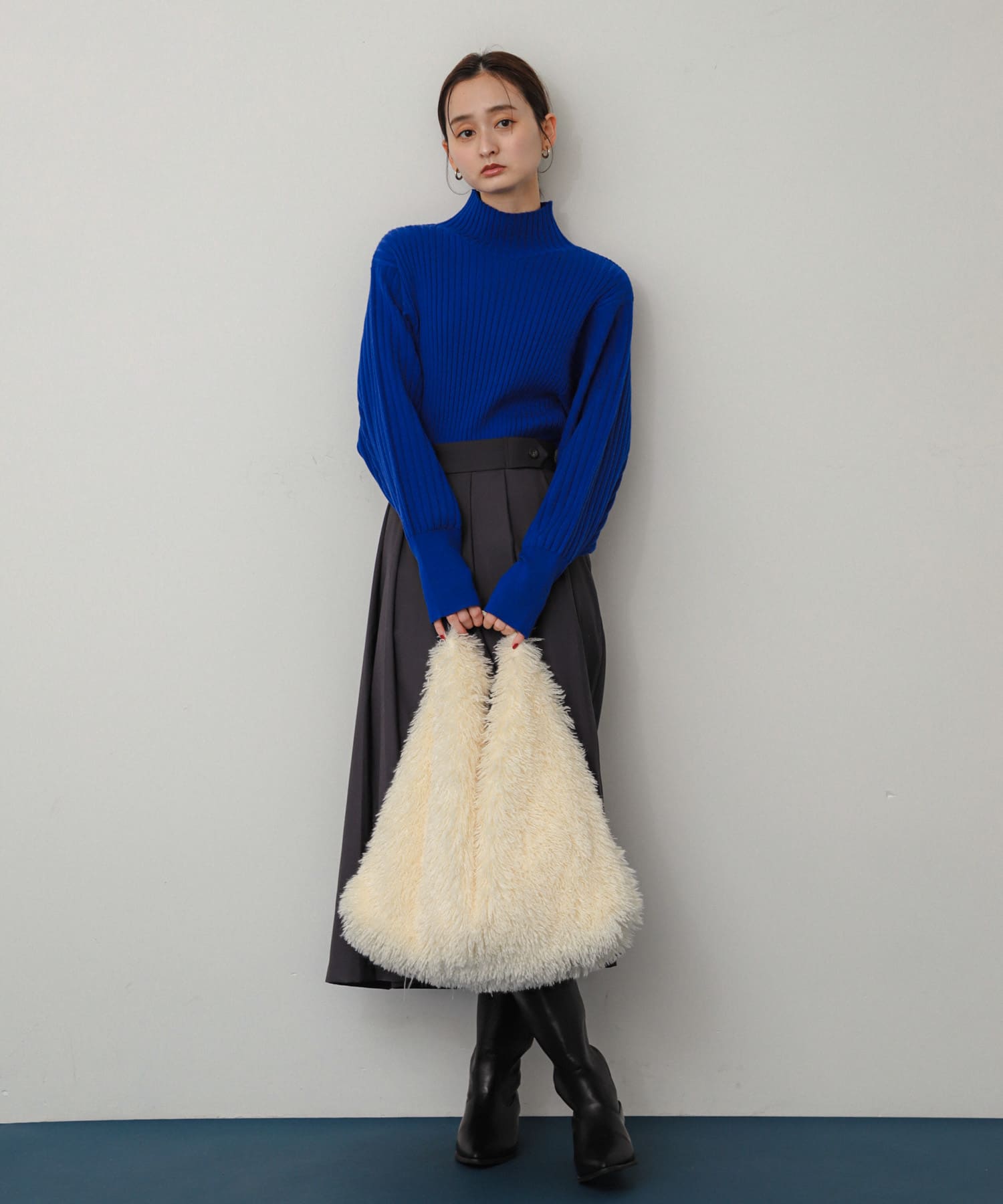 ボアトートバッグ IVORY one