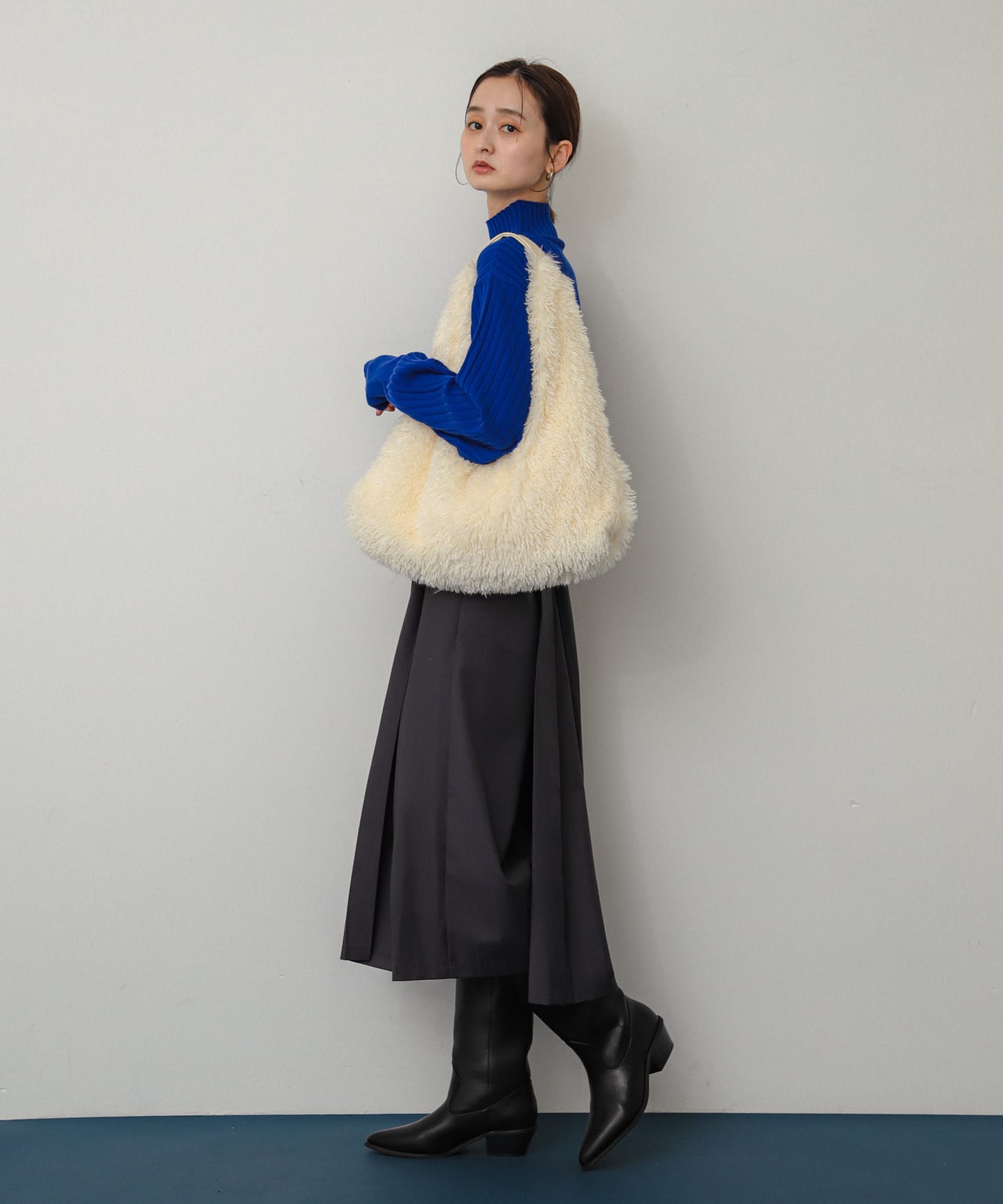 ボアトートバッグ IVORY one