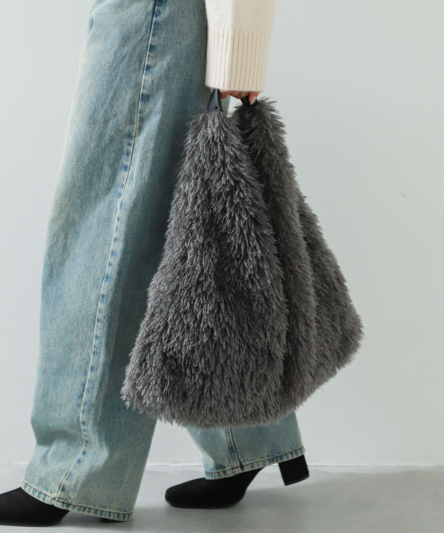 ボアトートバッグ GRAY one