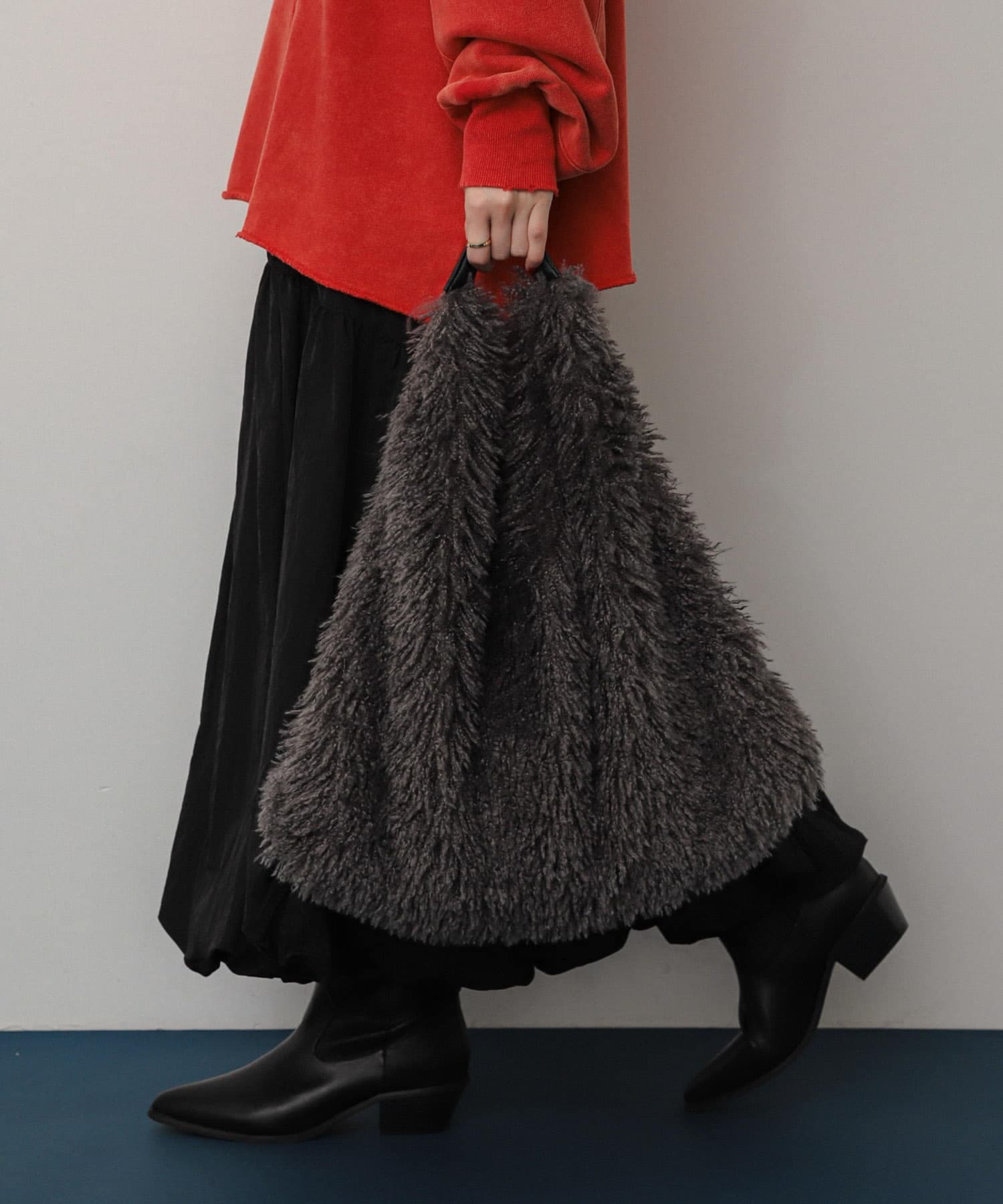 ボアトートバッグ GRAY one