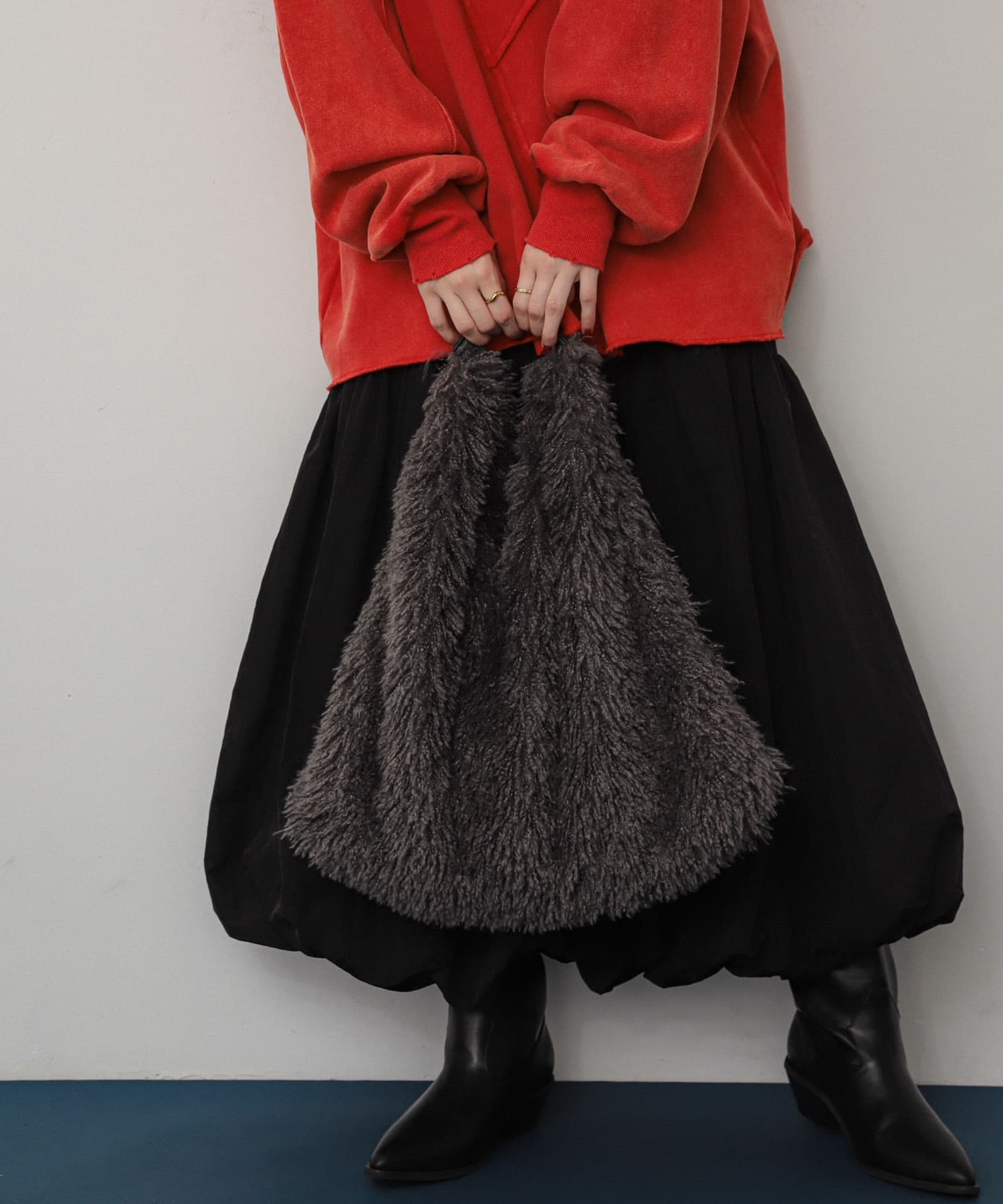 ボアトートバッグ GRAY one