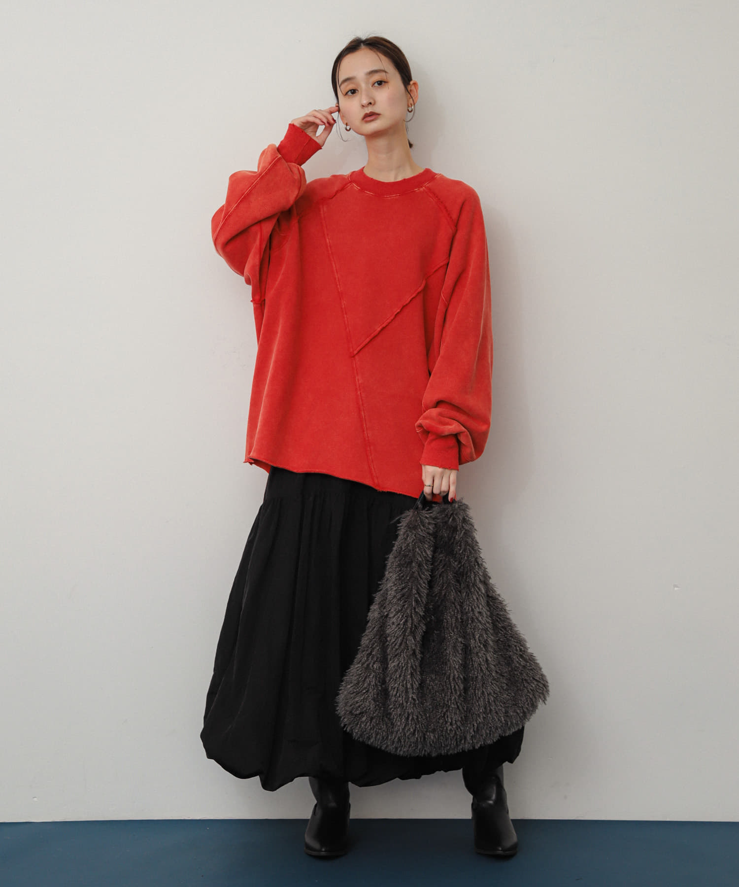 ボアトートバッグ GRAY one