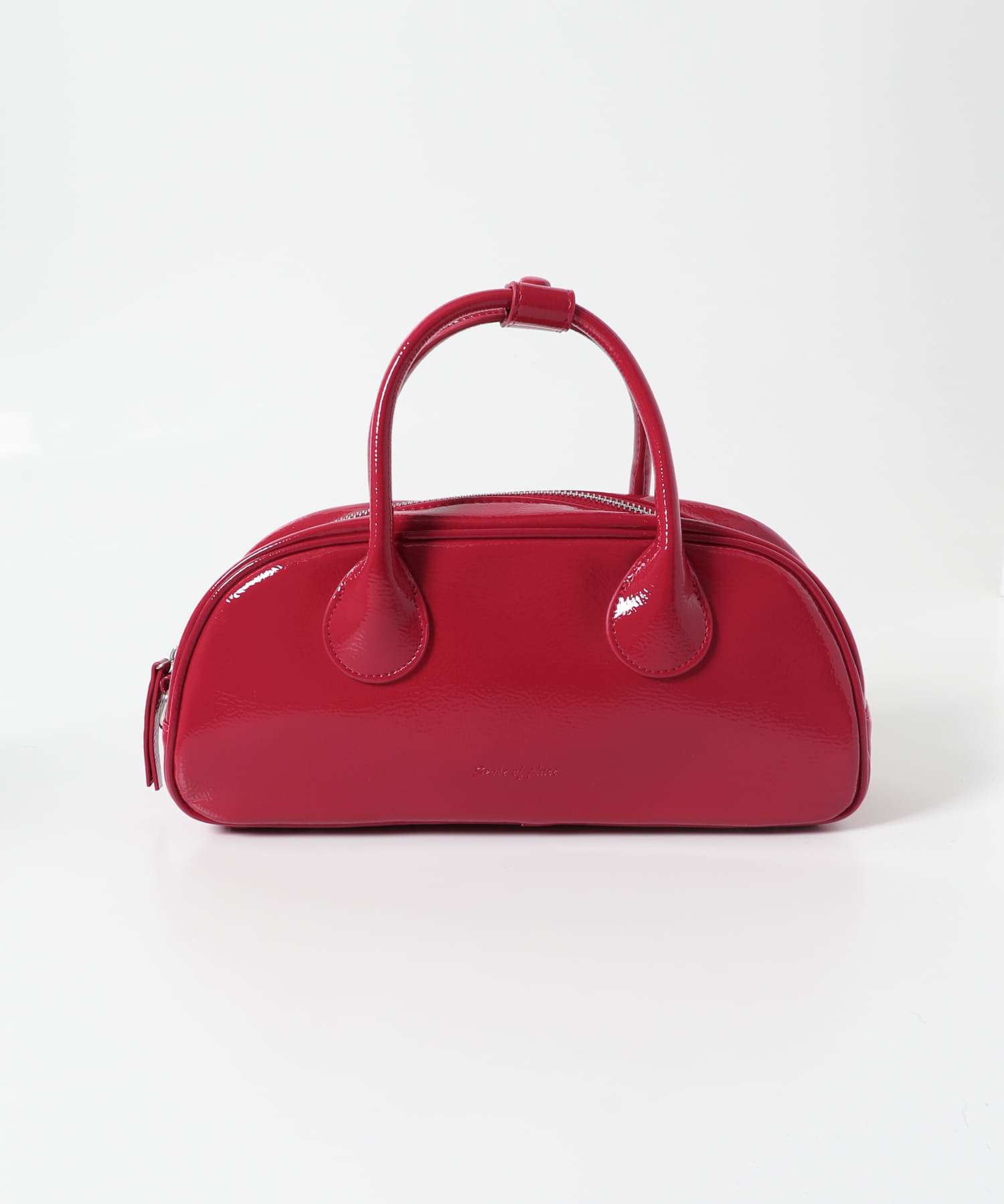 ラウンドスクエアボストンバッグ RED one