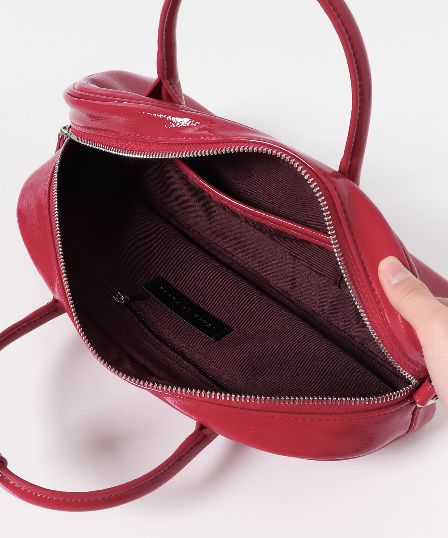 ラウンドスクエアボストンバッグ RED one