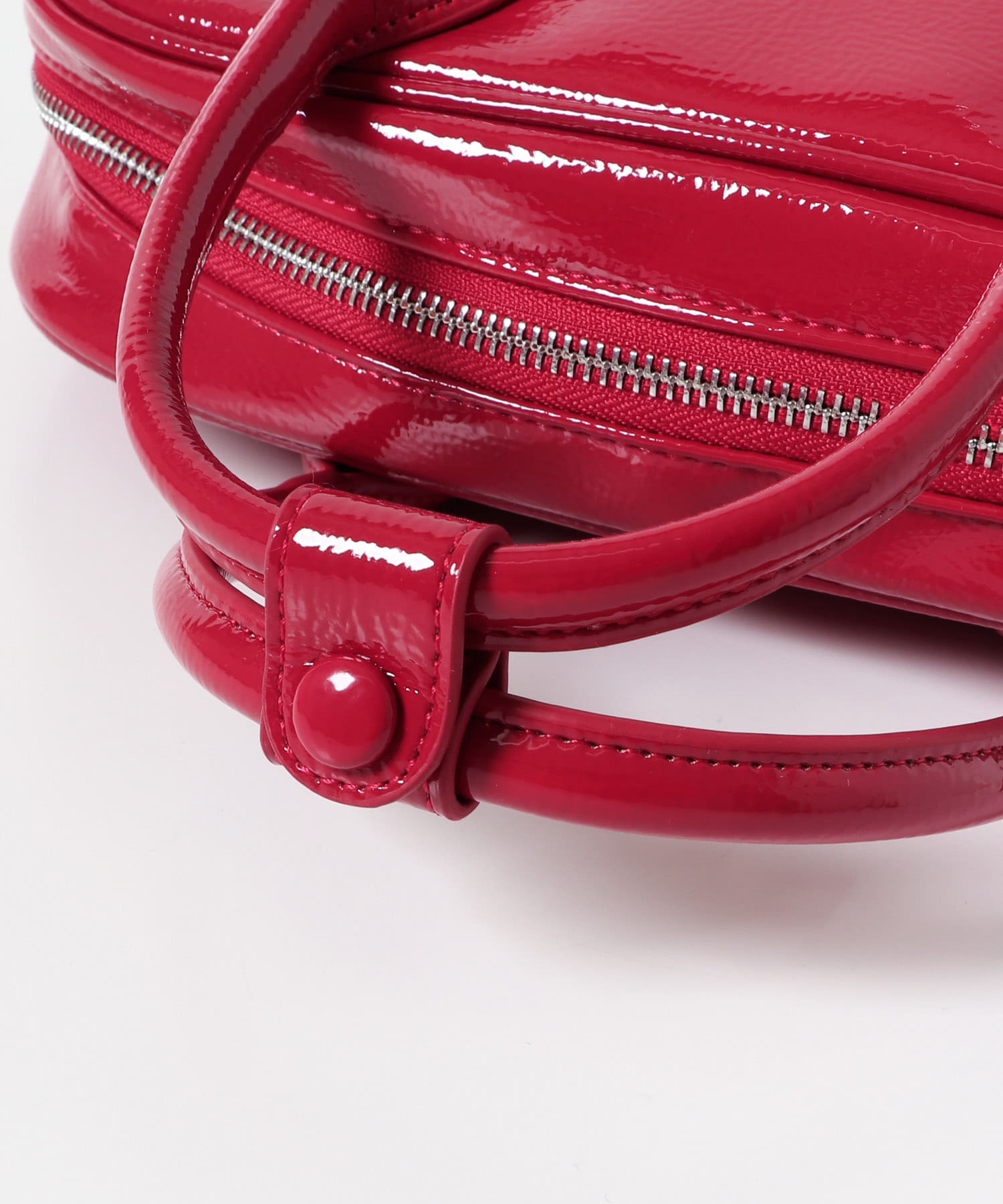 ラウンドスクエアボストンバッグ RED one