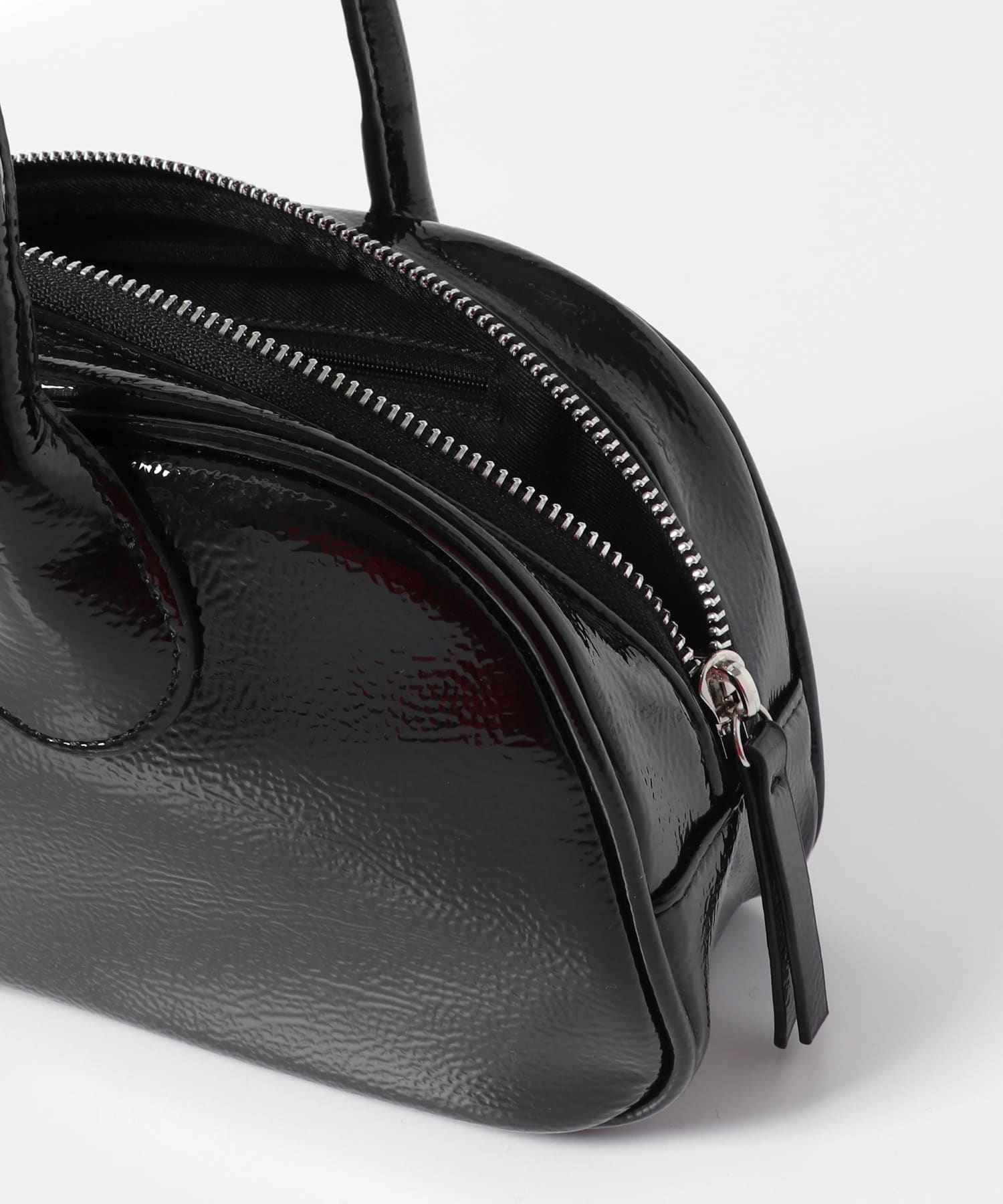 ラウンドスクエアボストンバッグ BLACK one