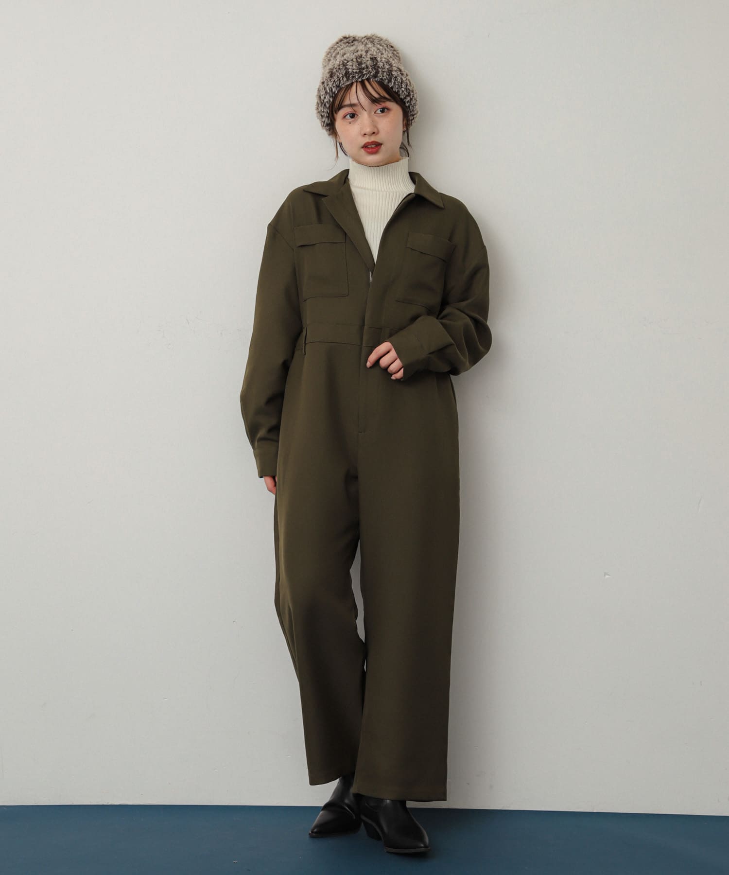 シャギーニットキャップ BRN×IVO one