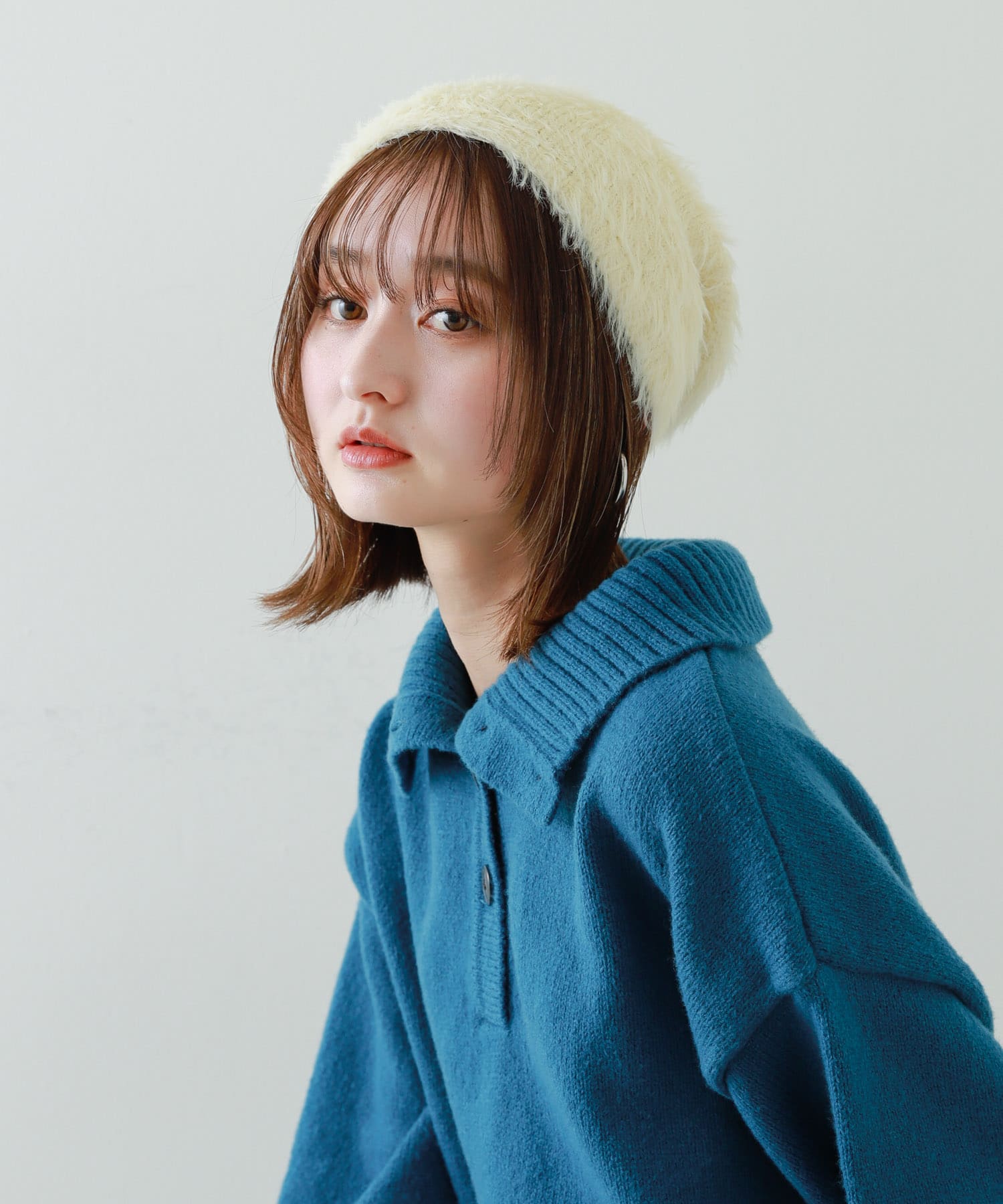 『別注』さらさ×SENSE OF PLACE　シャギービーニー OFF WHITE one