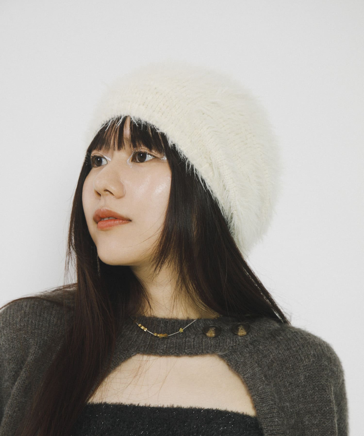 『別注』さらさ×SENSE OF PLACE　シャギービーニー OFF WHITE one