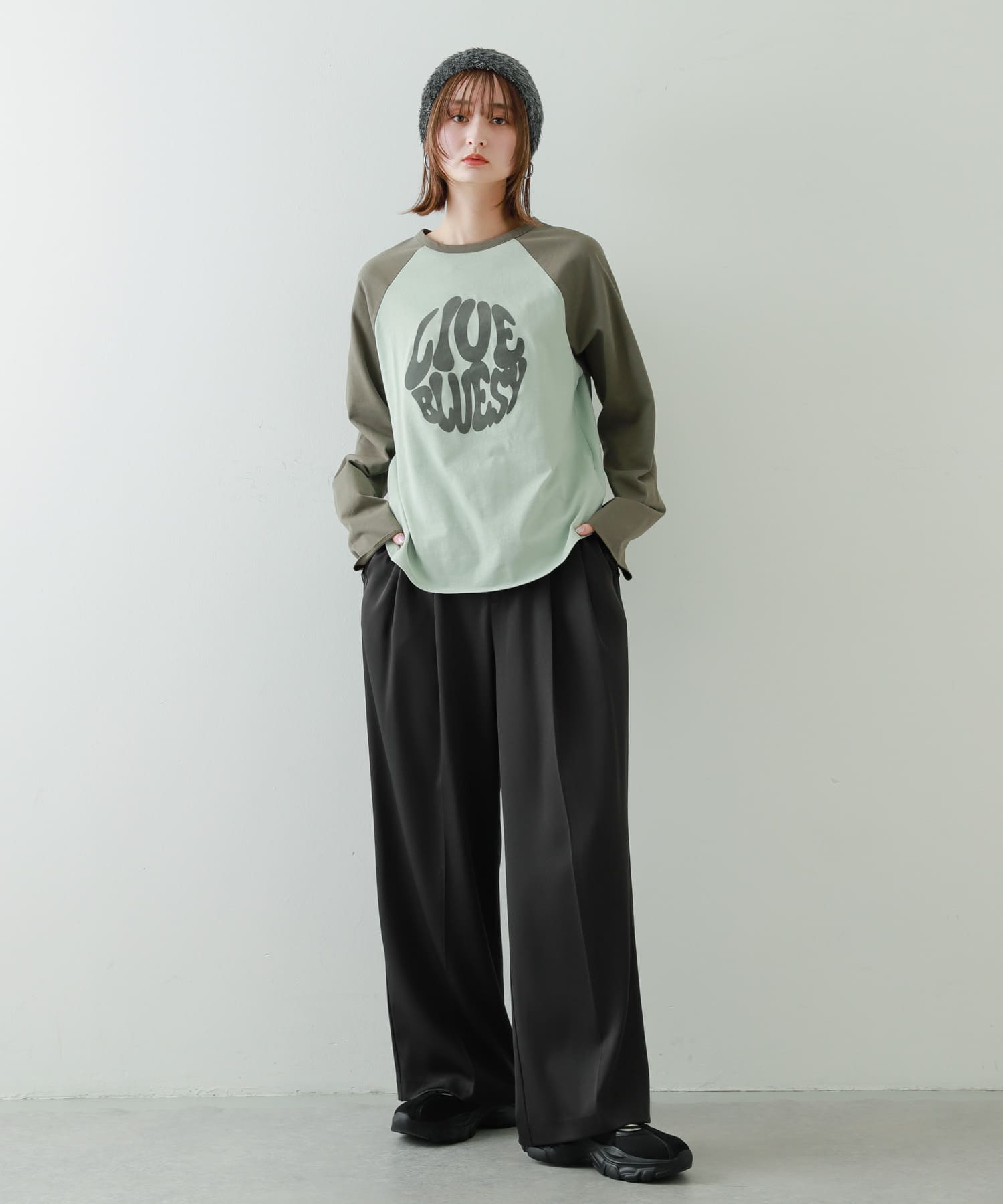 『別注』さらさ×SENSE OF PLACE　シャギービーニー GRAY one