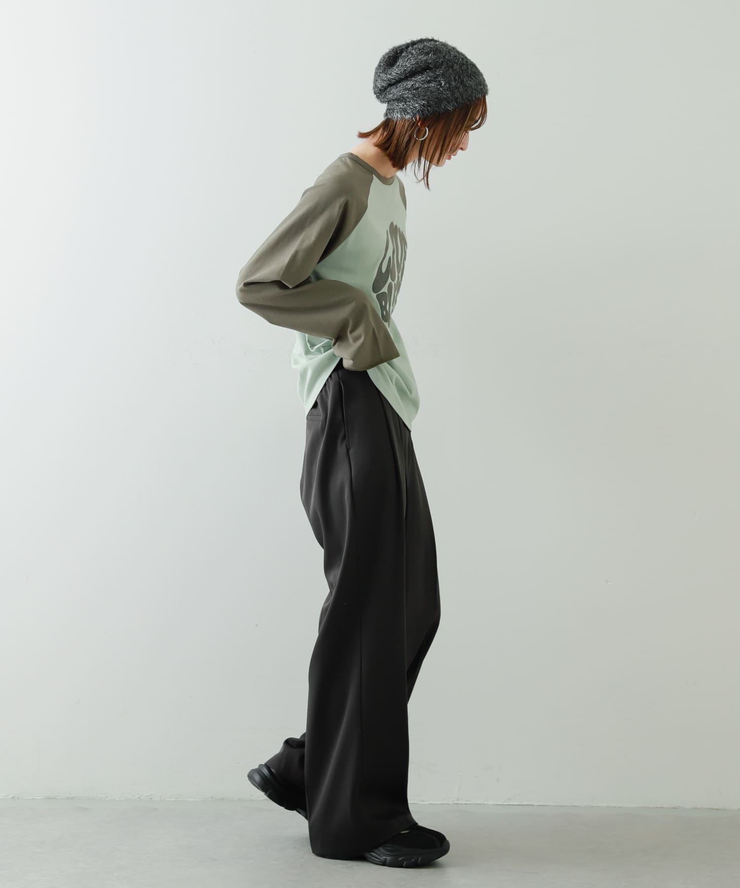 『別注』さらさ×SENSE OF PLACE　シャギービーニー GRAY one