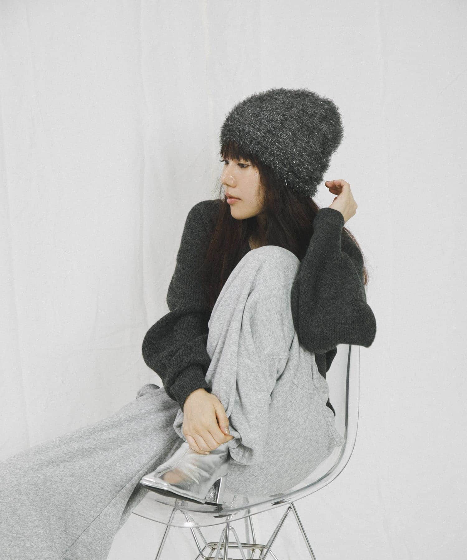 『別注』さらさ×SENSE OF PLACE　シャギービーニー GRAY one