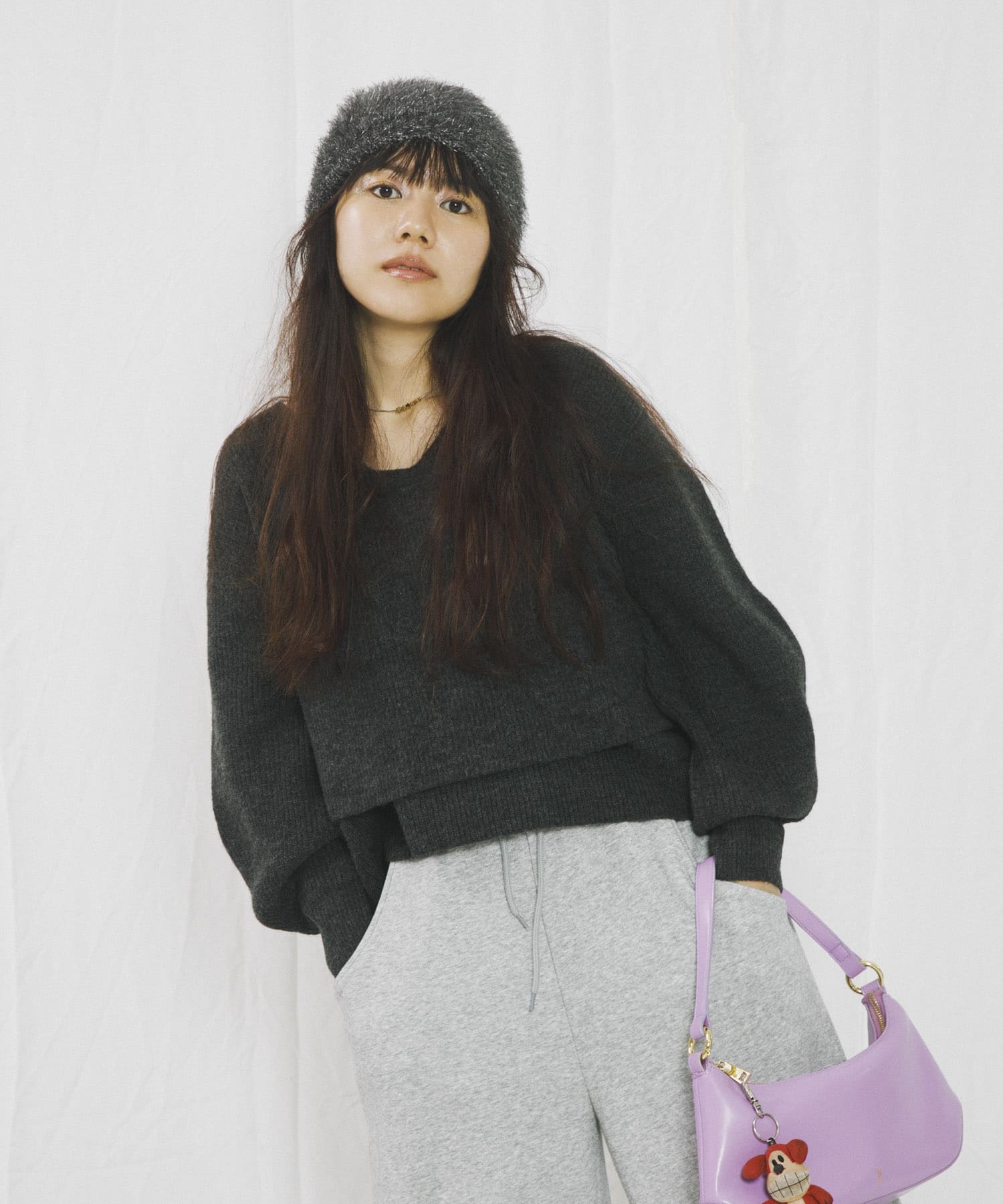 『別注』さらさ×SENSE OF PLACE　シャギービーニー GRAY one