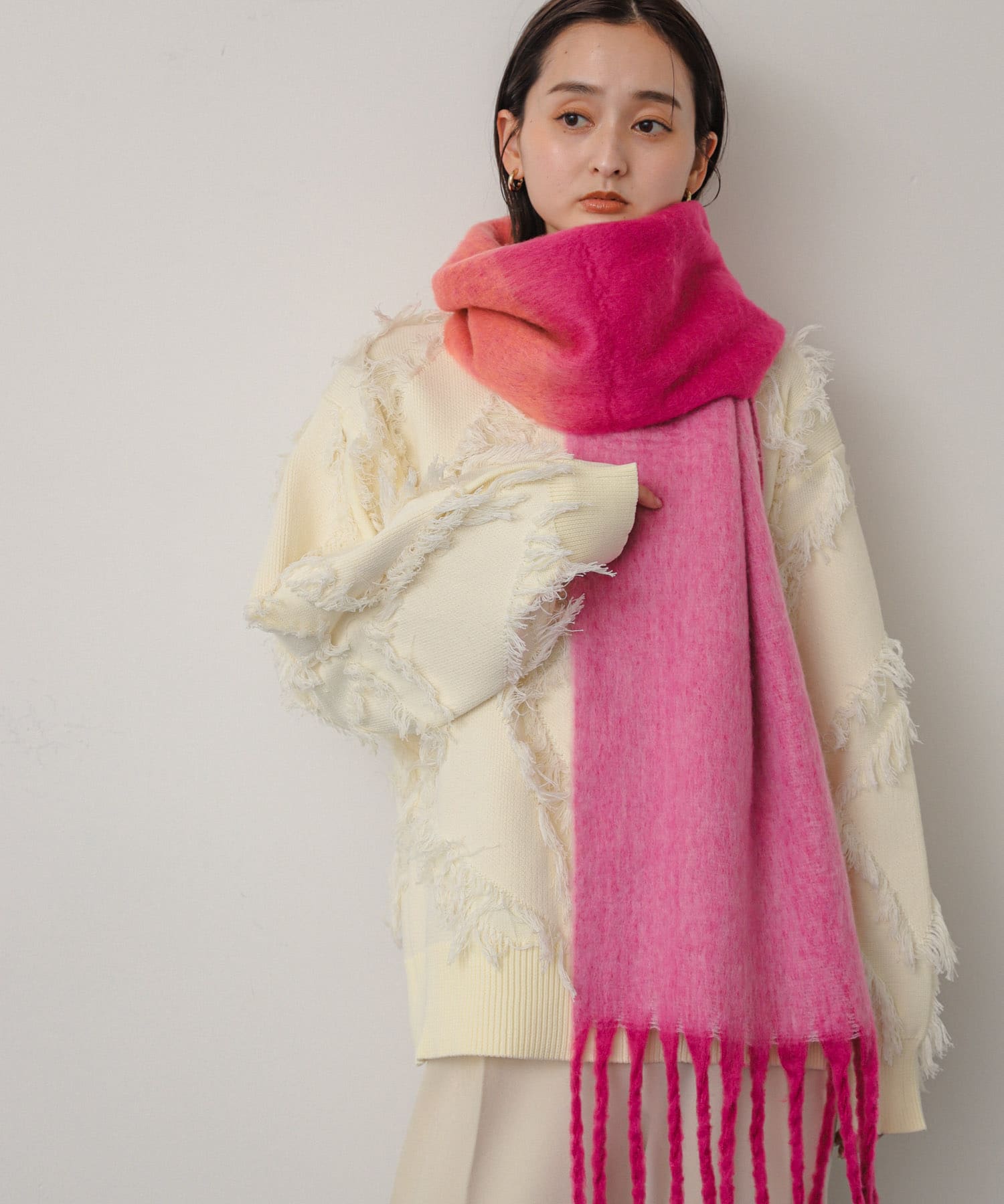 『一部WEB限定カラー』パネルボーダーストール RED one