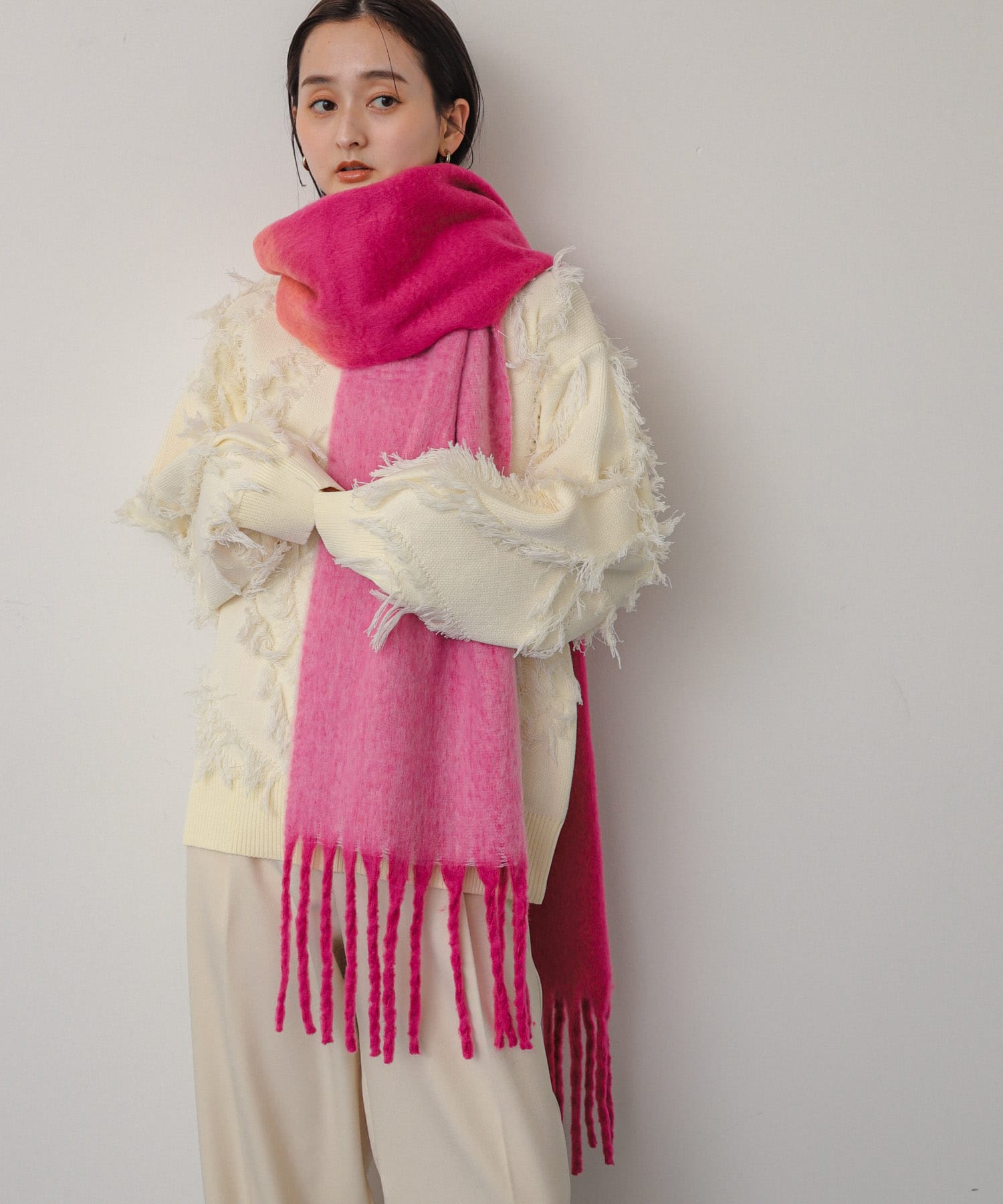 『一部WEB限定カラー』パネルボーダーストール RED one