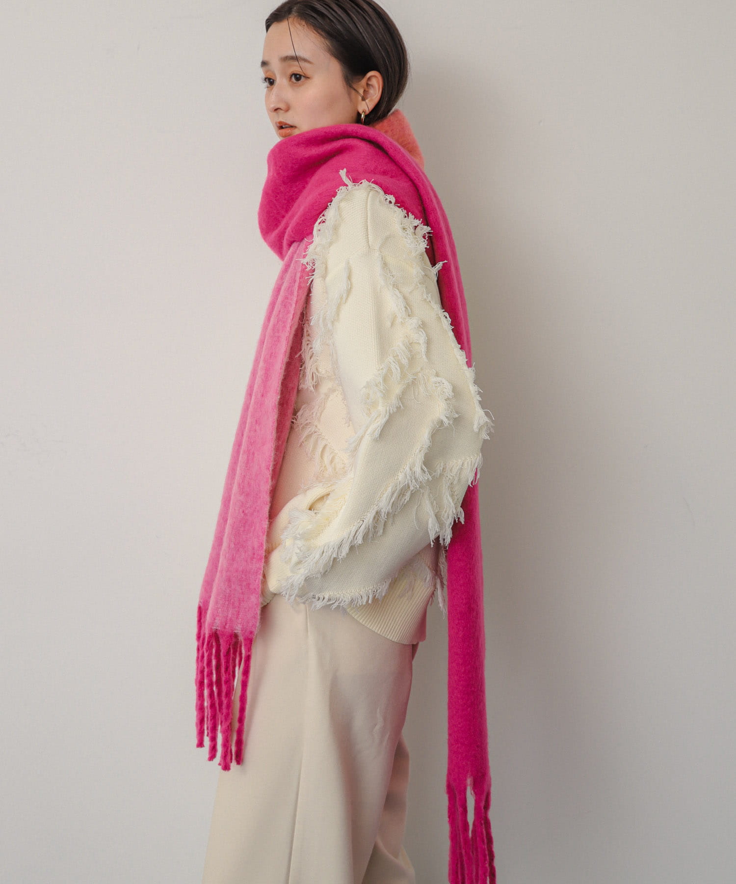 『一部WEB限定カラー』パネルボーダーストール RED one