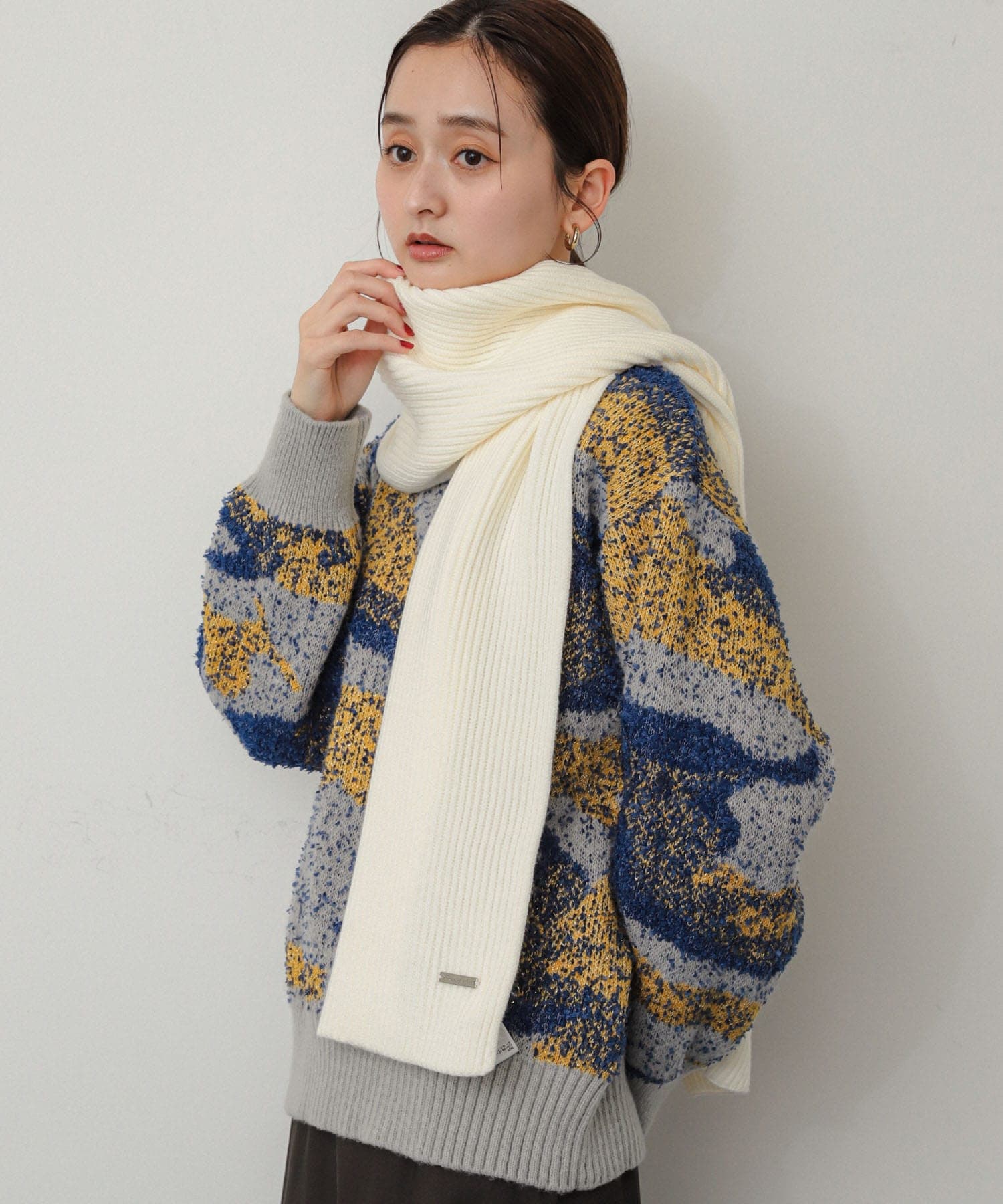 モチモチニットストール OFF WHITE one