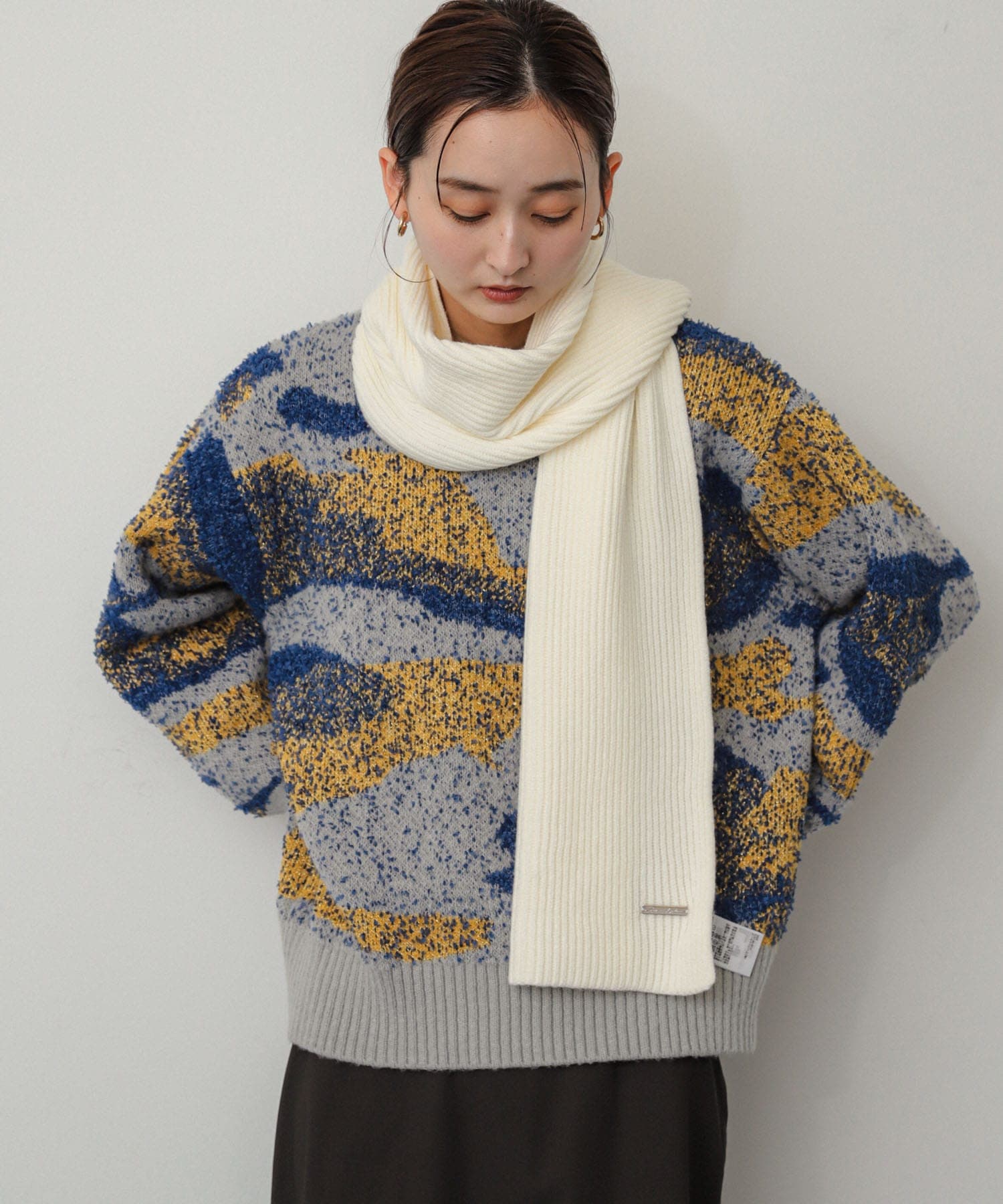 モチモチニットストール OFF WHITE one