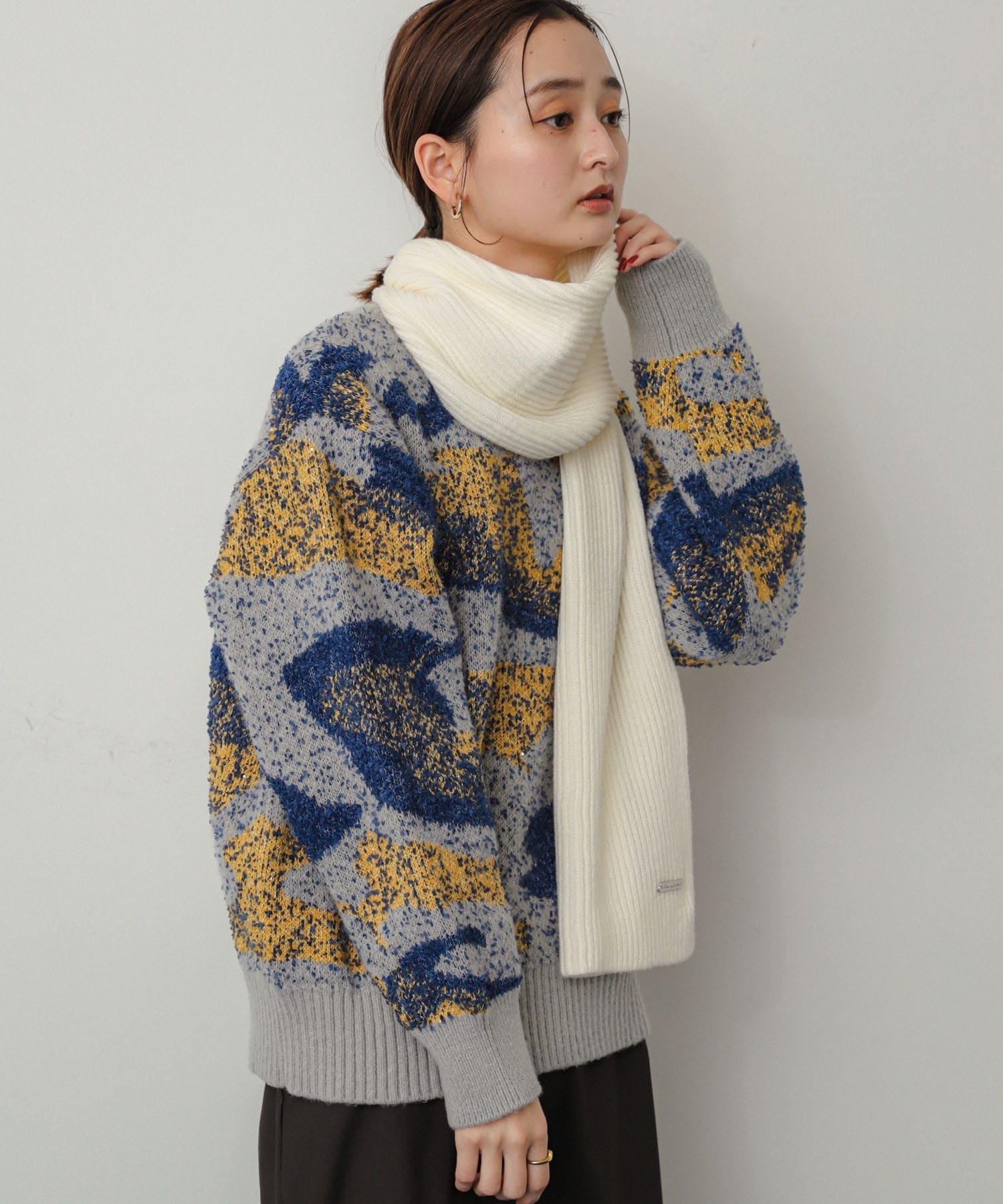 モチモチニットストール OFF WHITE one