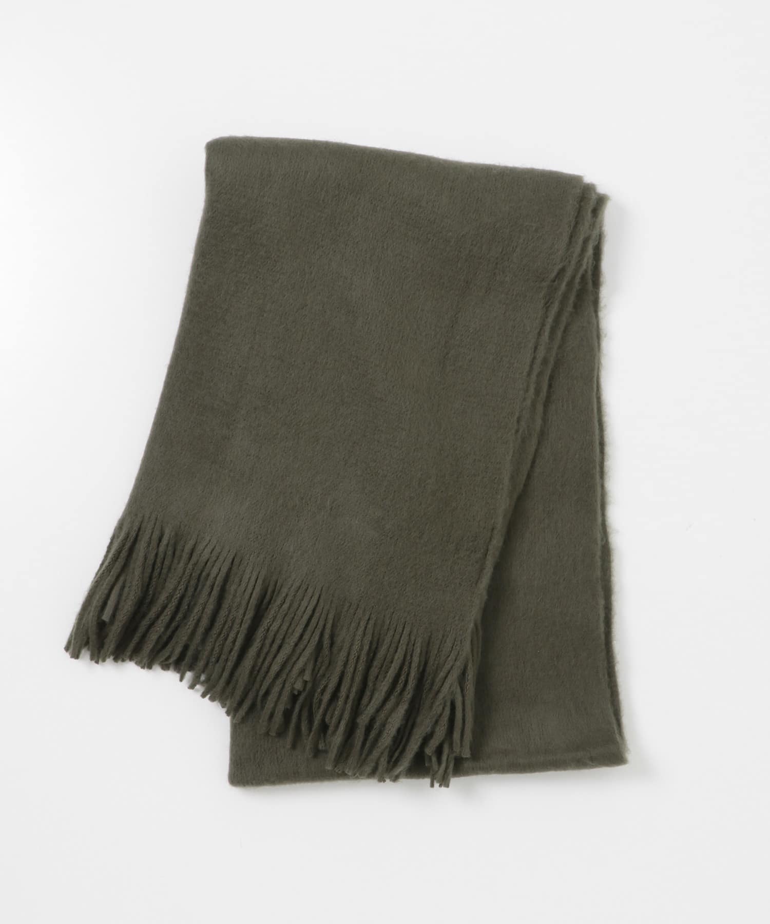 ニットフリンジストール KHAKI one