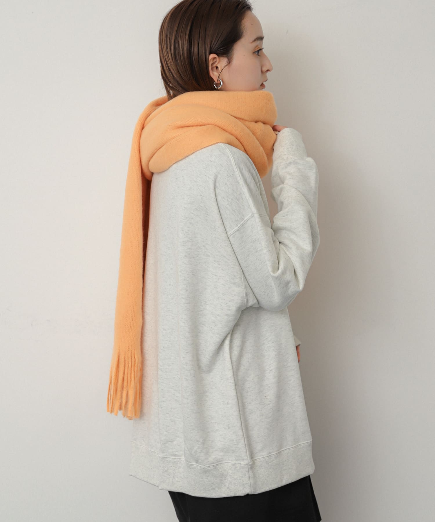 ニットフリンジストール ORANGE one