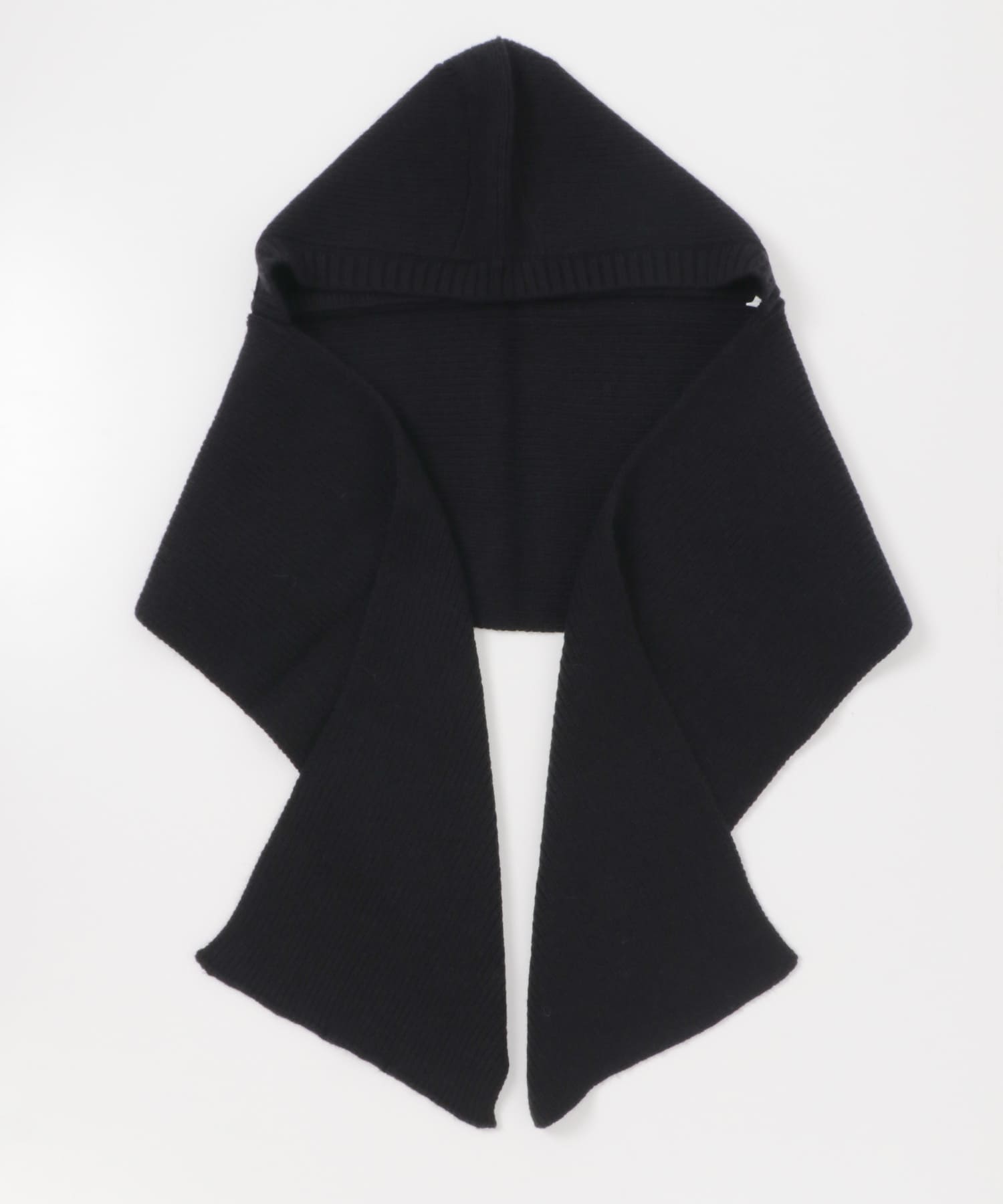 フードツキニットストール BLACK one