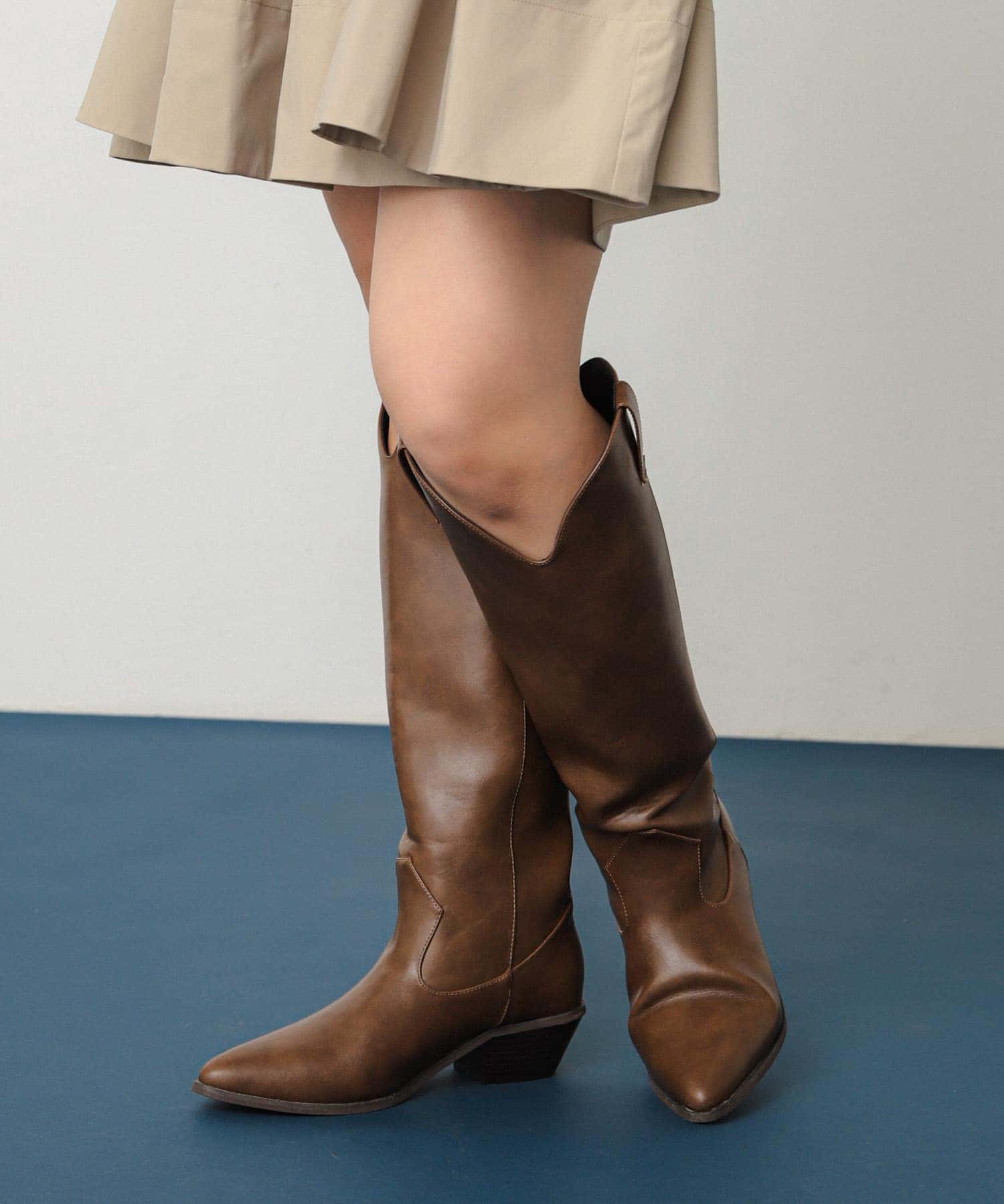 ポインテッドウエスタンブーツ L.BROWN S