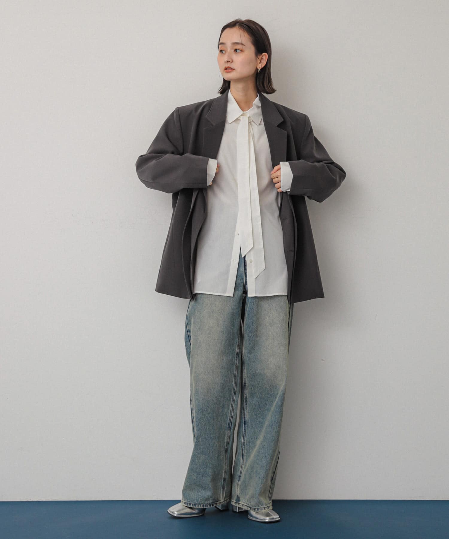 『消臭』スクエアトウセンターシームストレッチブーツ SILVER S