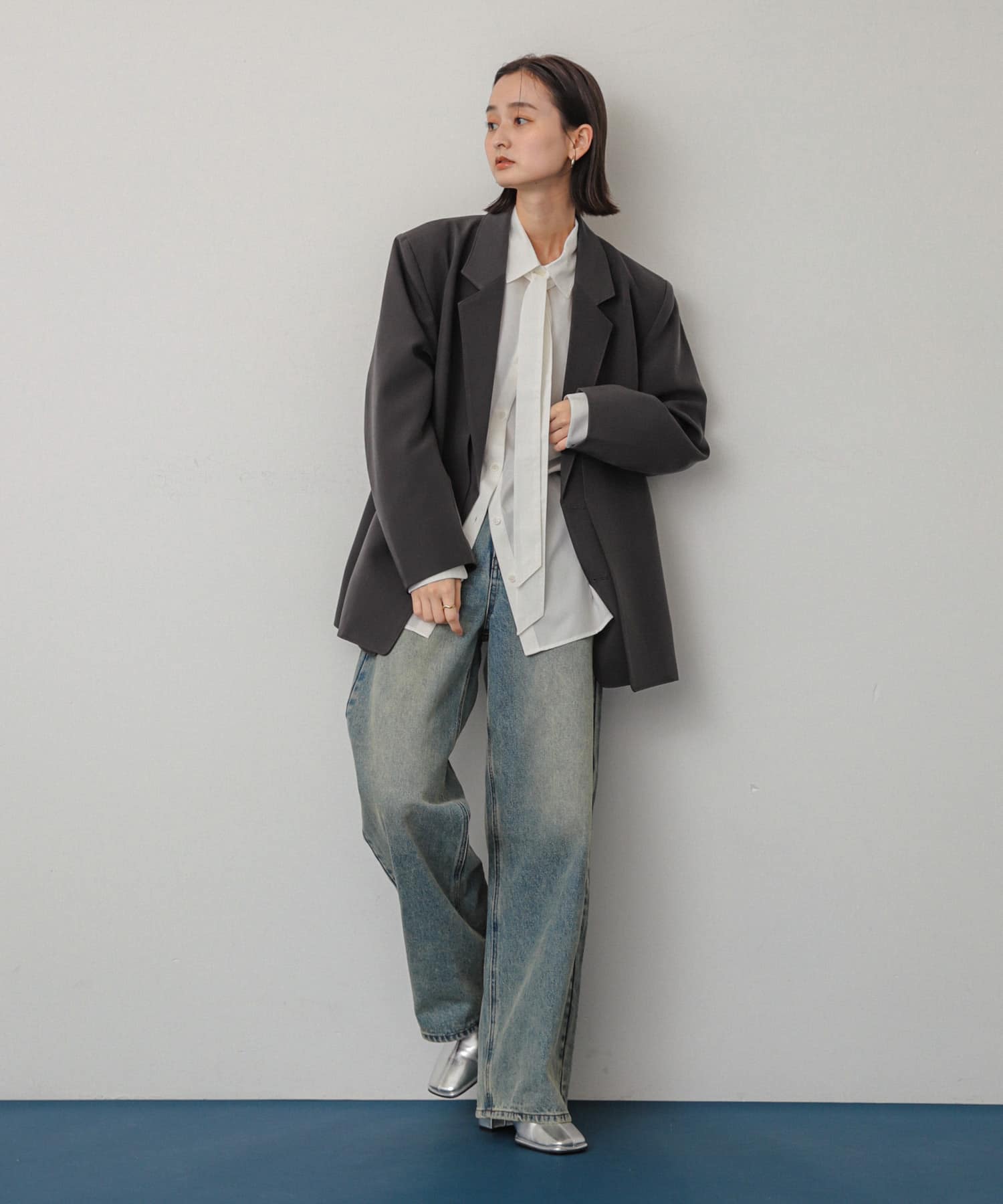 『消臭』スクエアトウセンターシームストレッチブーツ SILVER S