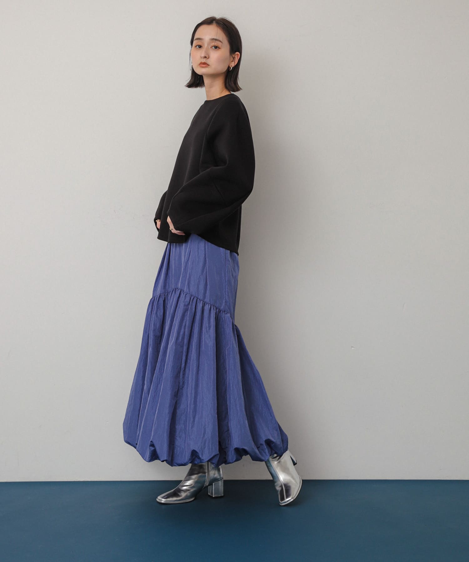 『消臭』スクエアトウセンターシームストレッチブーツ SILVER L