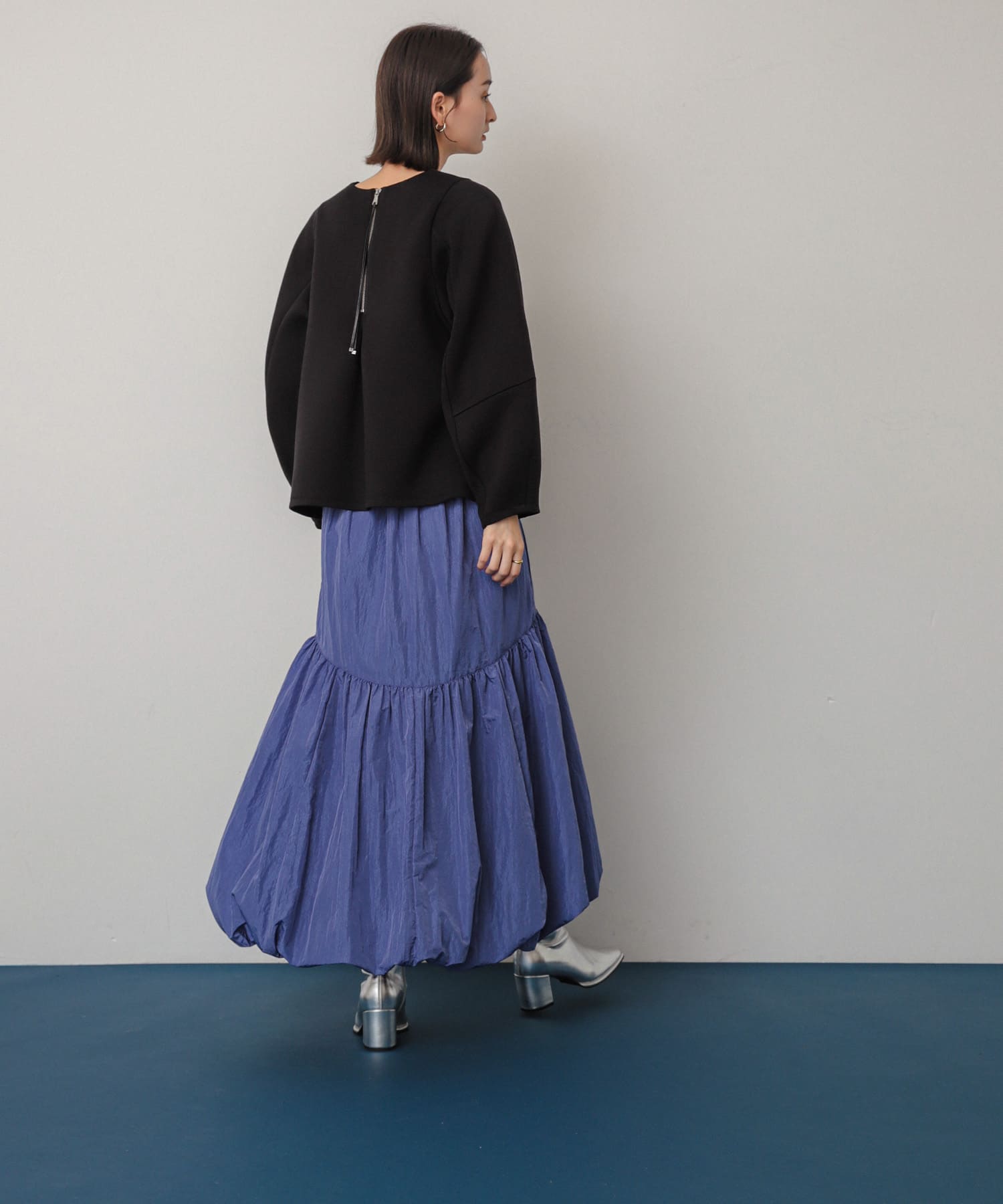 『消臭』スクエアトウセンターシームストレッチブーツ SILVER L