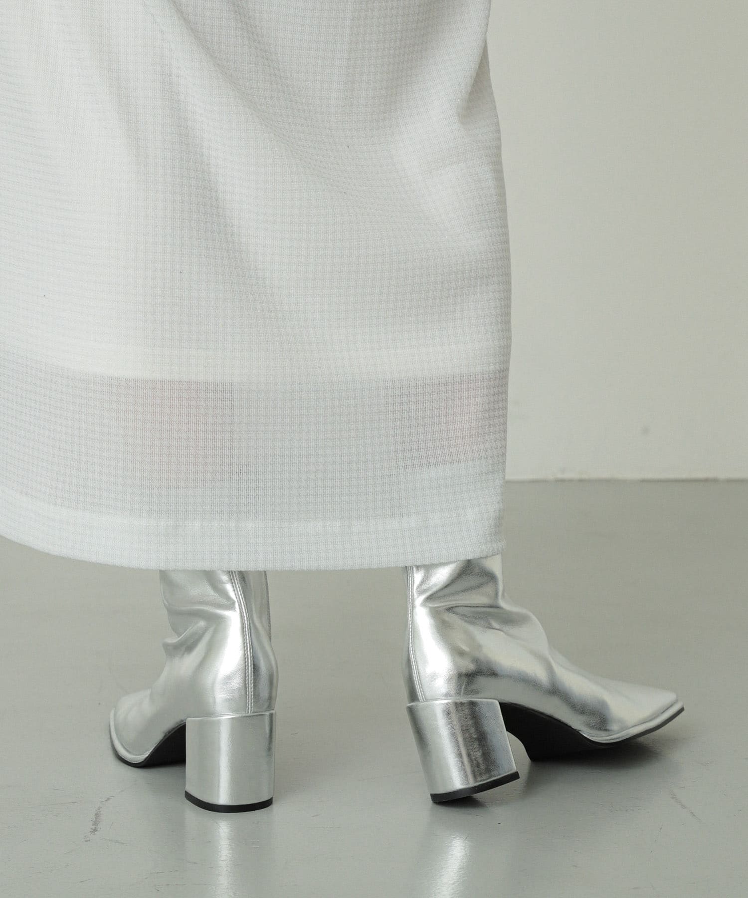 『消臭』スクエアトウセンターシームストレッチブーツ SILVER L