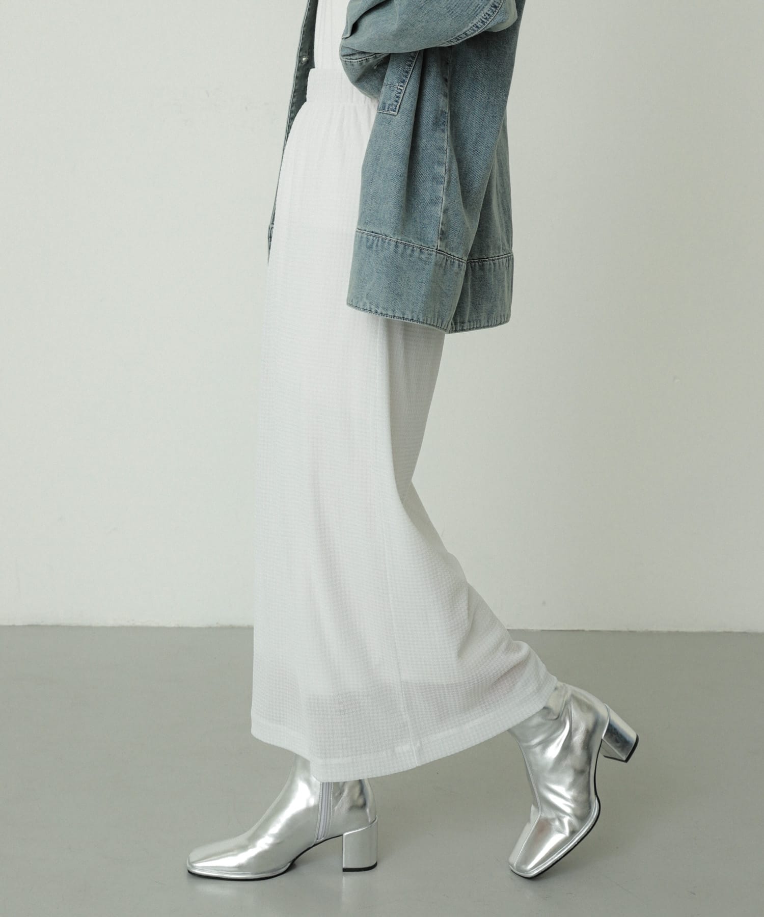 『消臭』スクエアトウセンターシームストレッチブーツ SILVER S