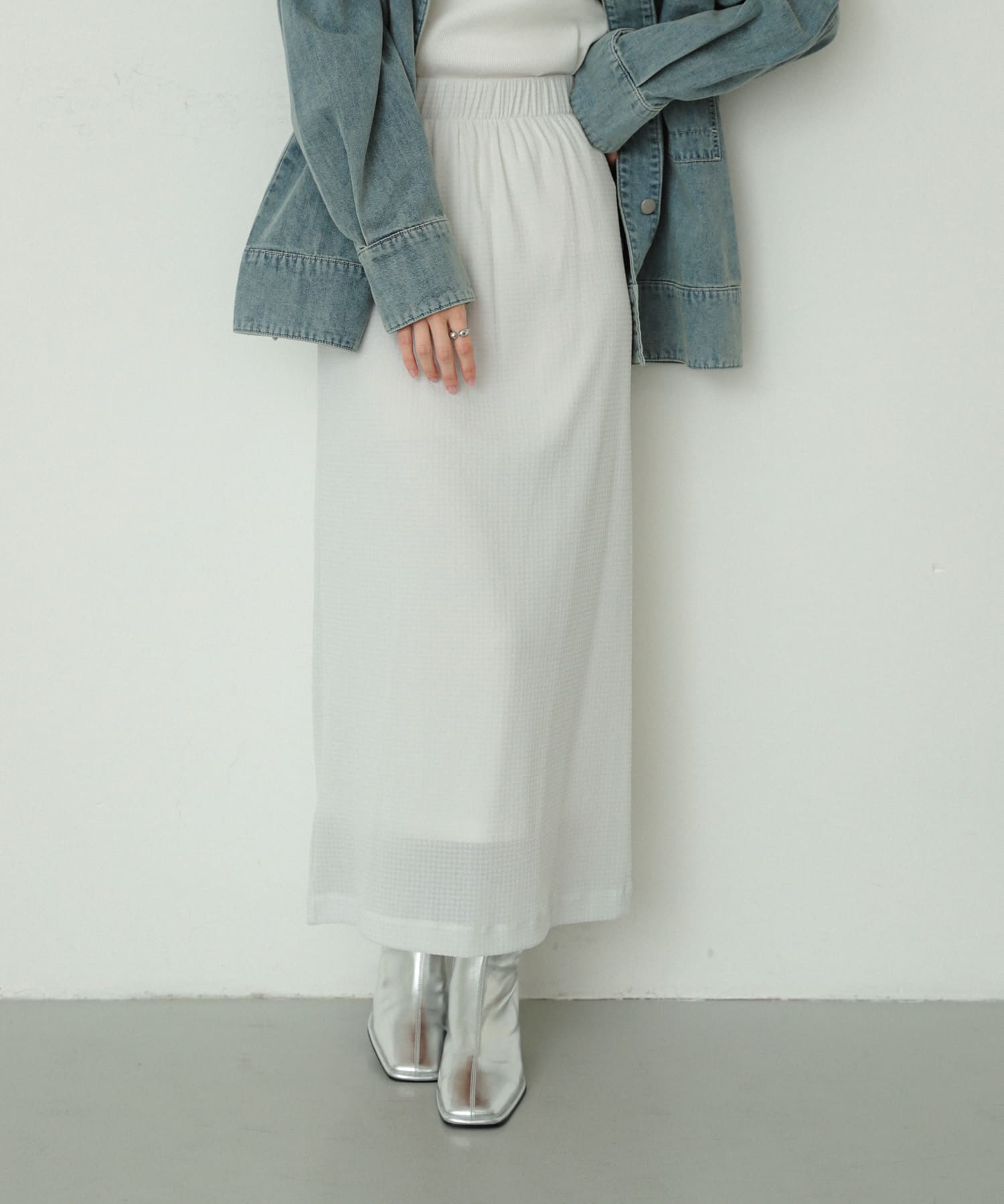 『消臭』スクエアトウセンターシームストレッチブーツ SILVER S