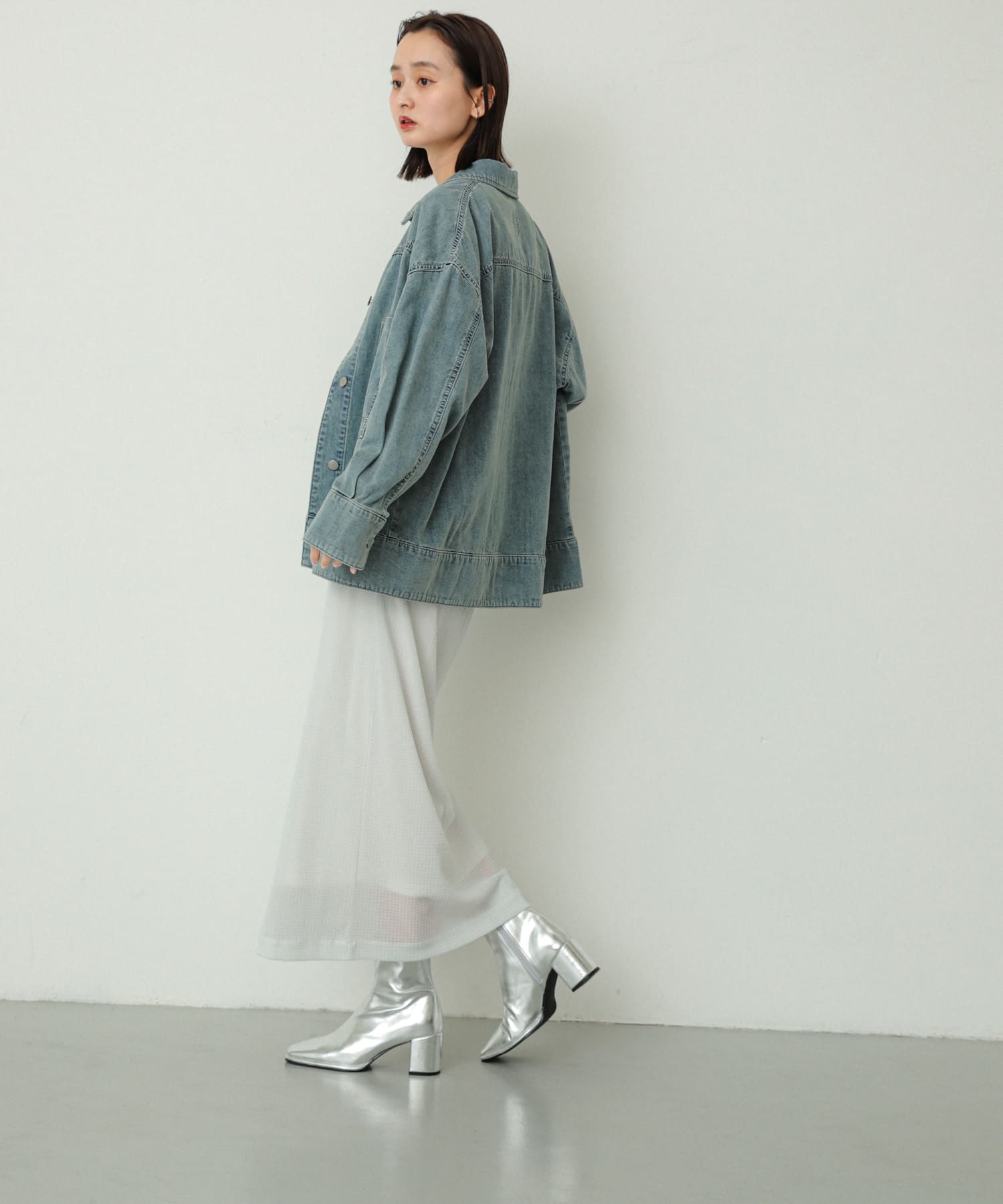 『消臭』スクエアトウセンターシームストレッチブーツ SILVER S