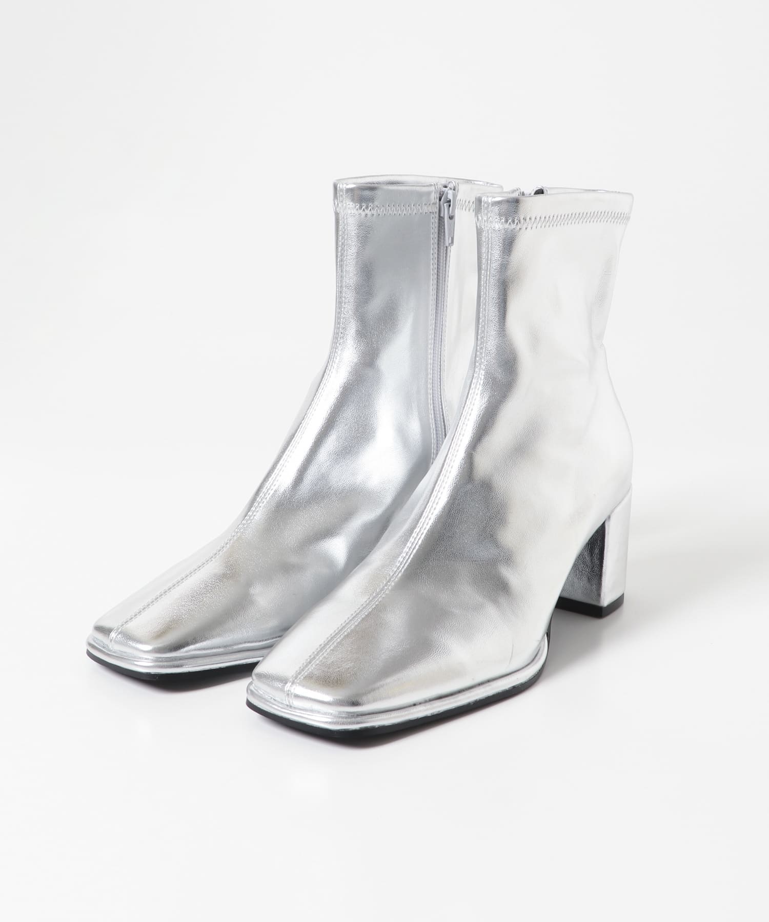 『消臭』スクエアトウセンターシームストレッチブーツ SILVER S