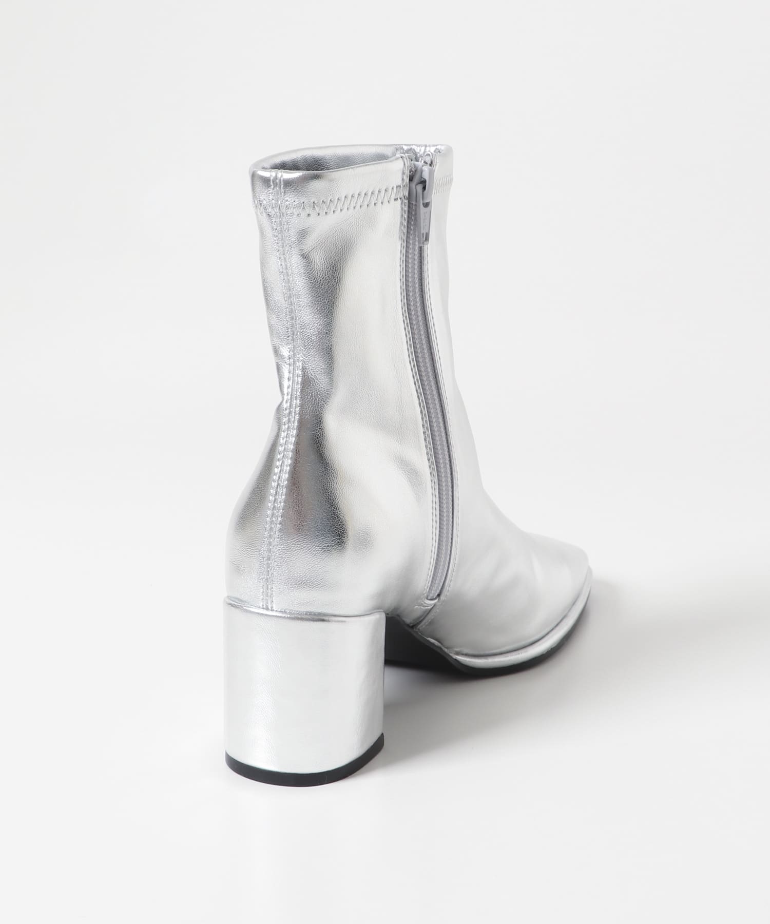 『消臭』スクエアトウセンターシームストレッチブーツ SILVER S